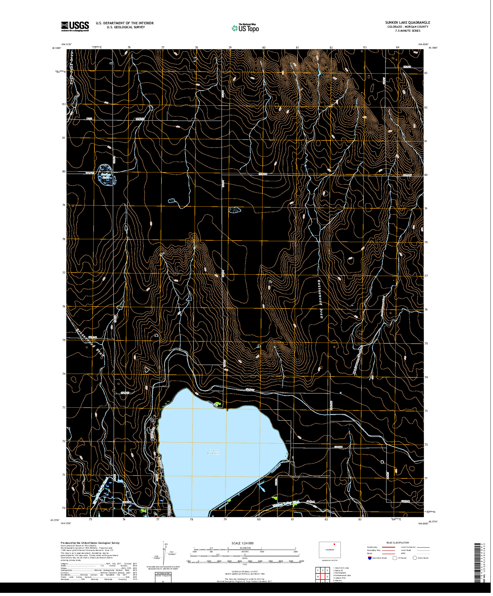 USGS US TOPO 7.5-MINUTE MAP FOR SUNKEN LAKE, CO 2019