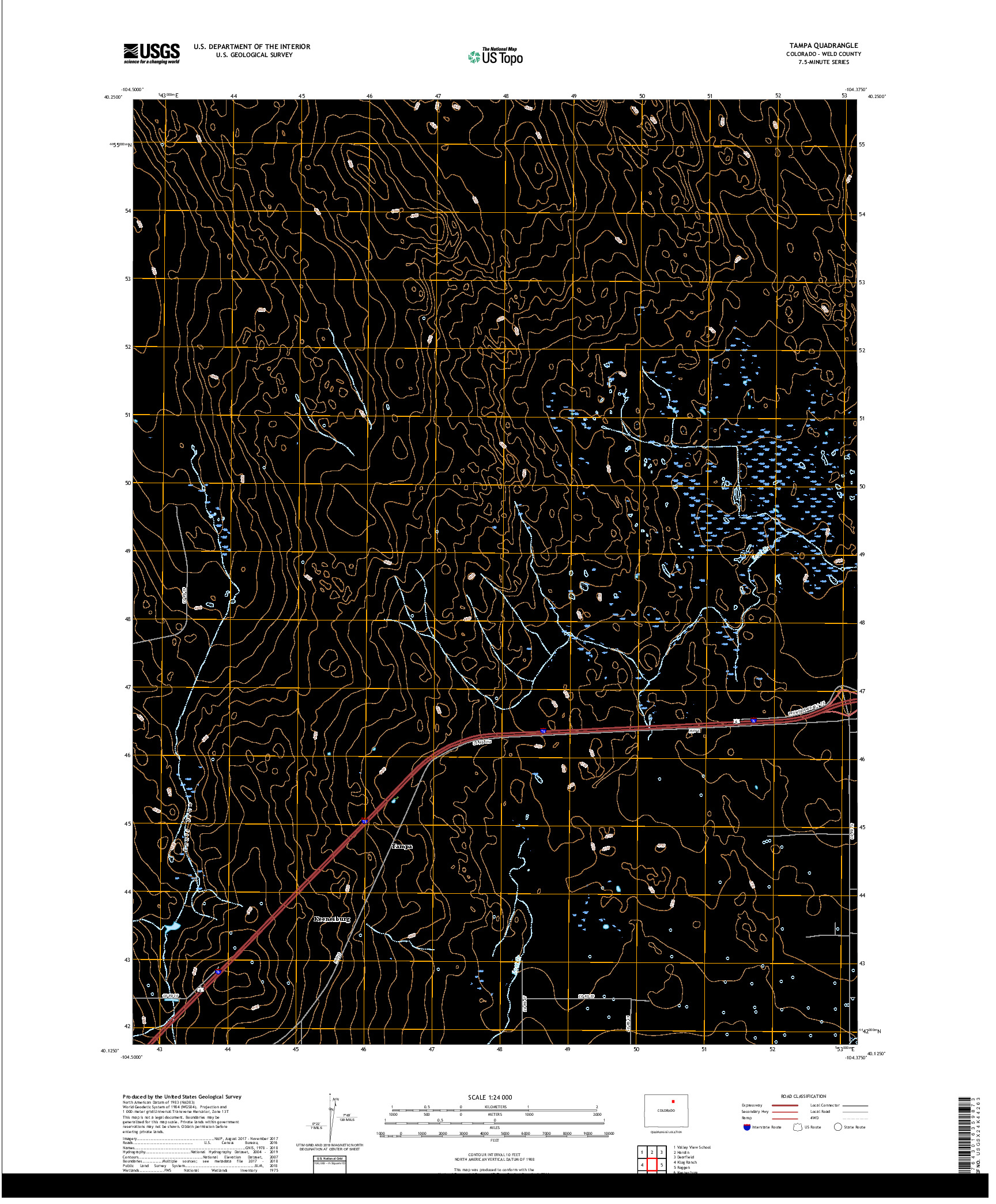 USGS US TOPO 7.5-MINUTE MAP FOR TAMPA, CO 2019