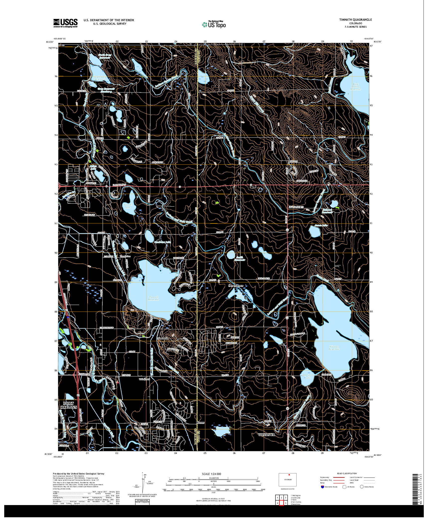 USGS US TOPO 7.5-MINUTE MAP FOR TIMNATH, CO 2019