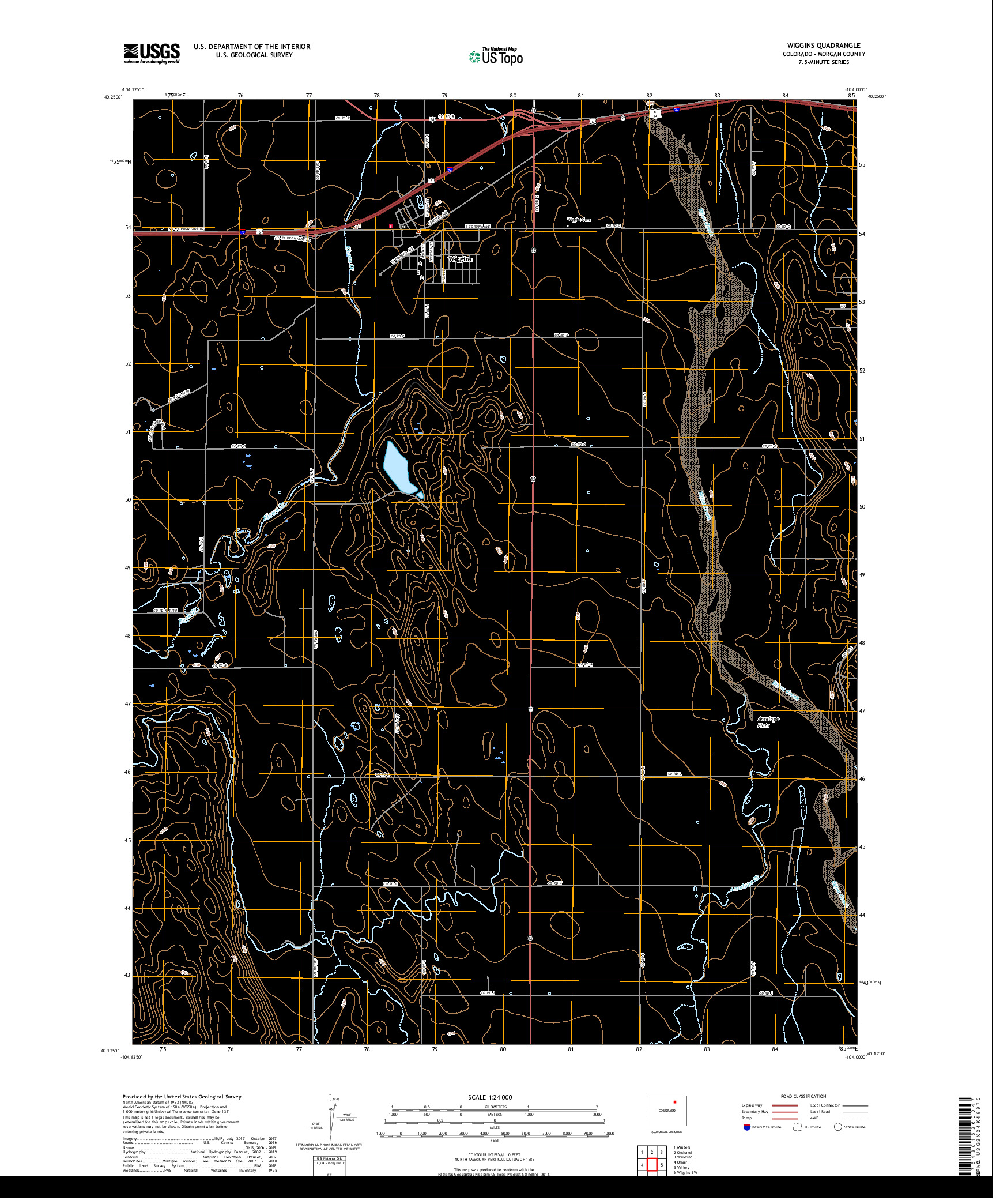 USGS US TOPO 7.5-MINUTE MAP FOR WIGGINS, CO 2019