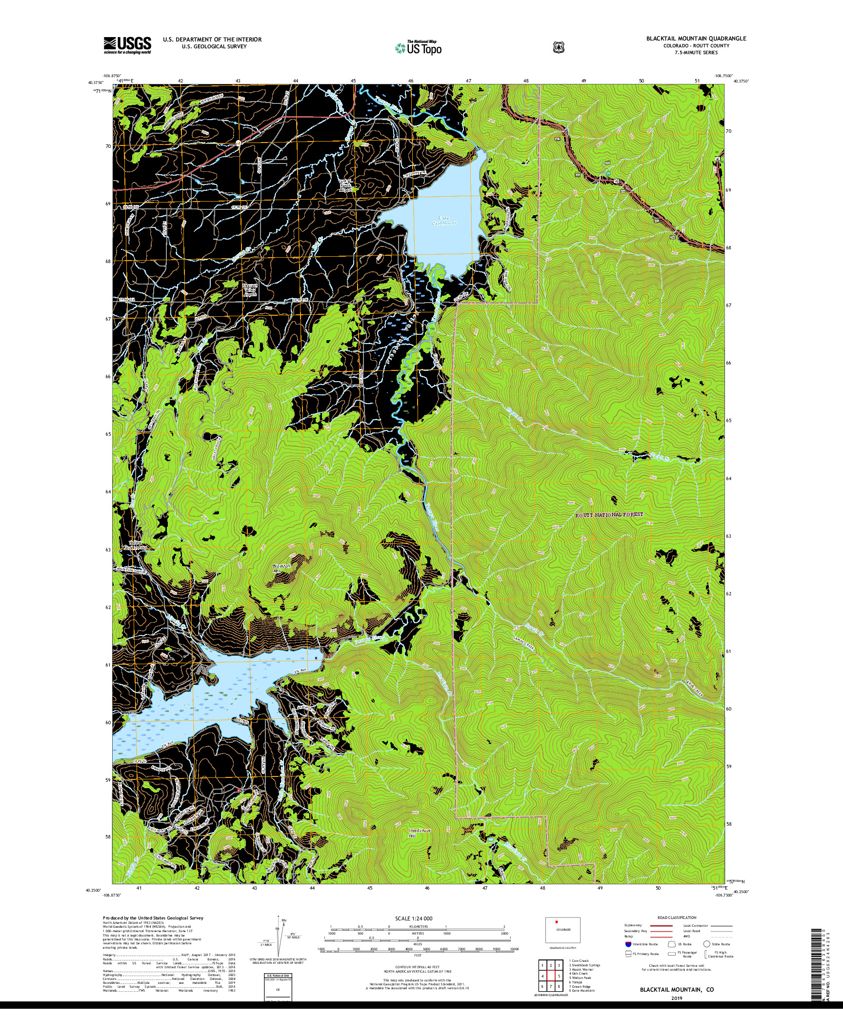 USGS US TOPO 7.5-MINUTE MAP FOR BLACKTAIL MOUNTAIN, CO 2019