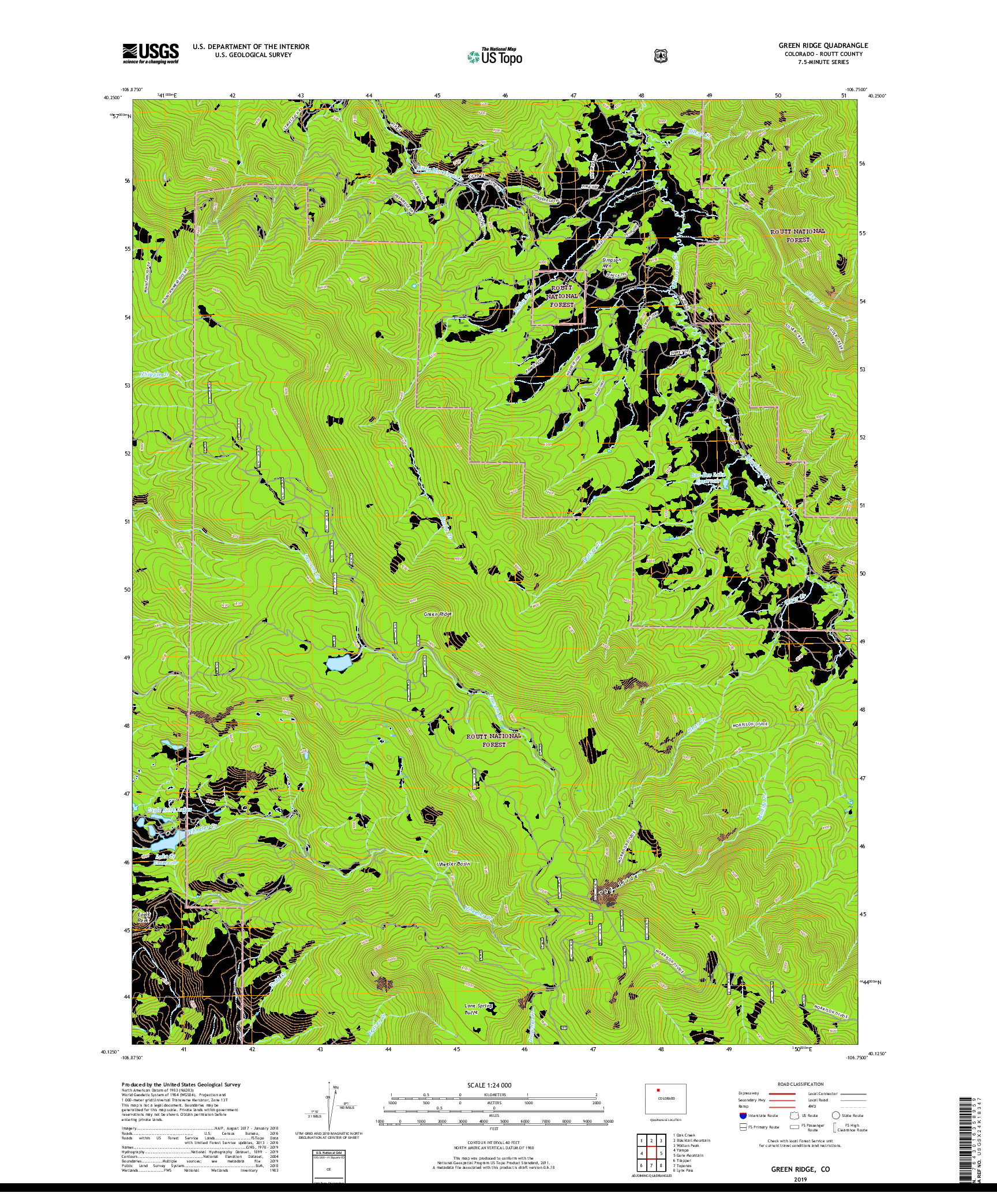 USGS US TOPO 7.5-MINUTE MAP FOR GREEN RIDGE, CO 2019
