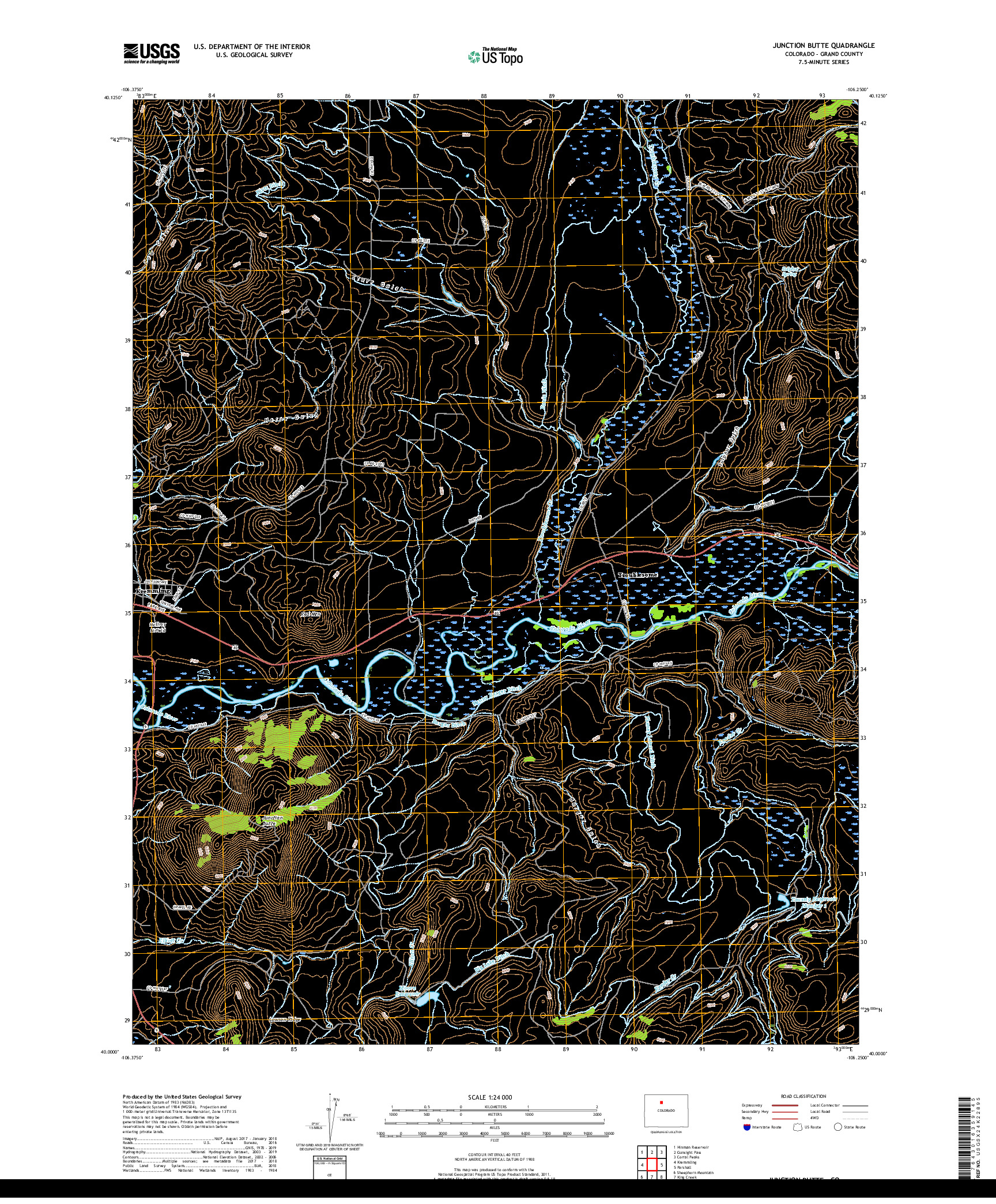 USGS US TOPO 7.5-MINUTE MAP FOR JUNCTION BUTTE, CO 2019