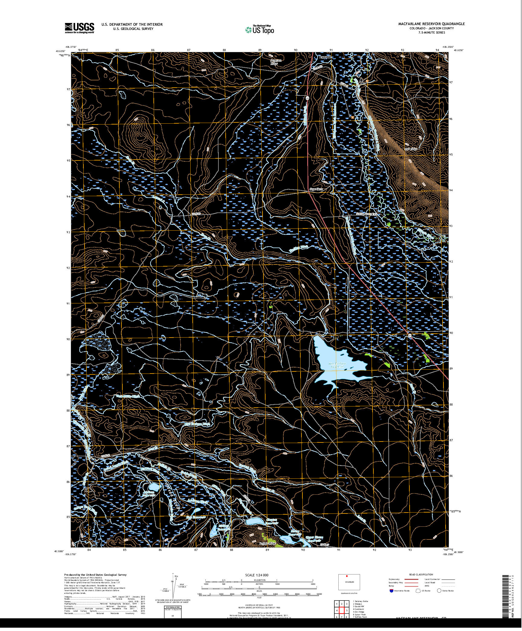 USGS US TOPO 7.5-MINUTE MAP FOR MACFARLANE RESERVOIR, CO 2019