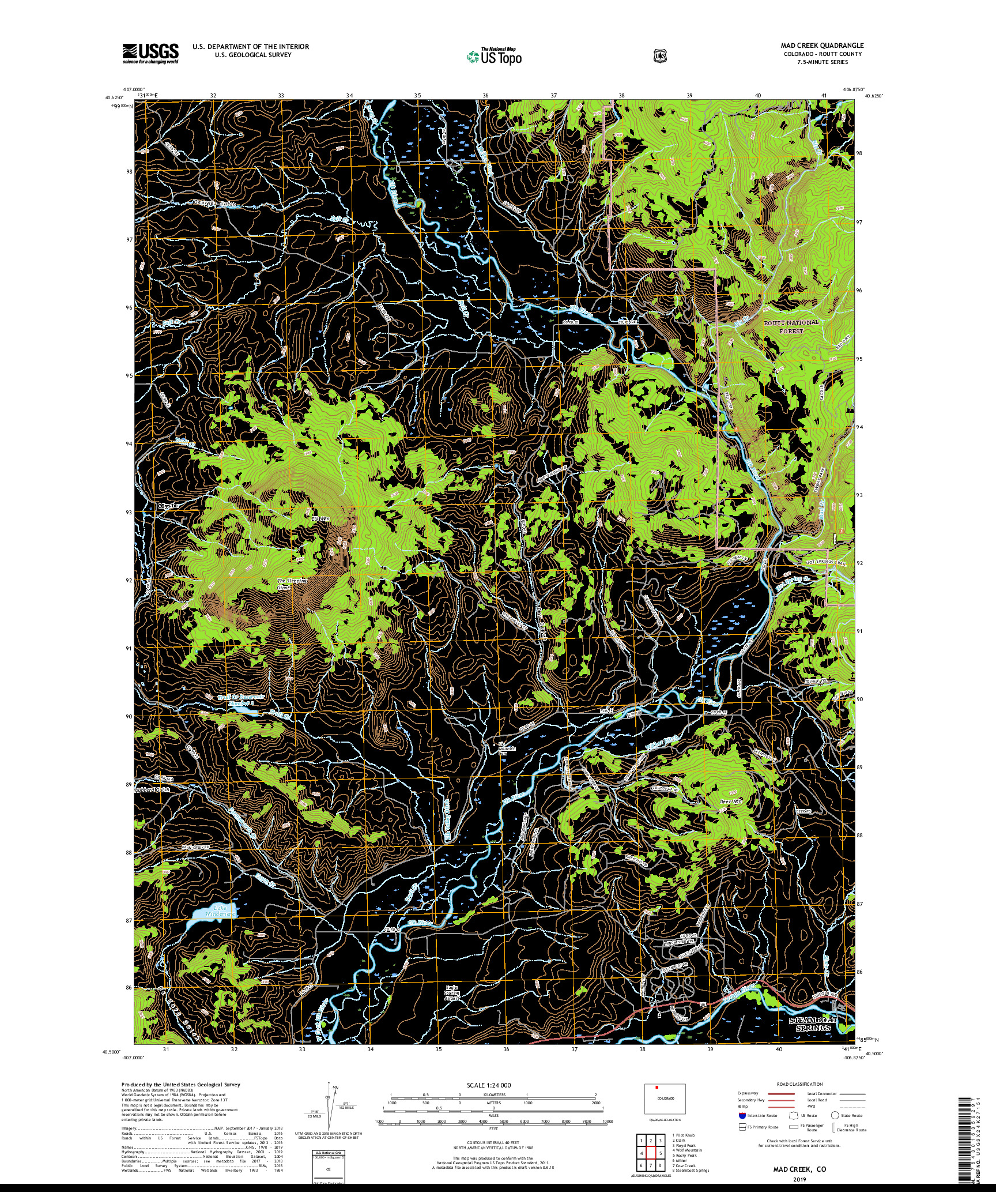 USGS US TOPO 7.5-MINUTE MAP FOR MAD CREEK, CO 2019