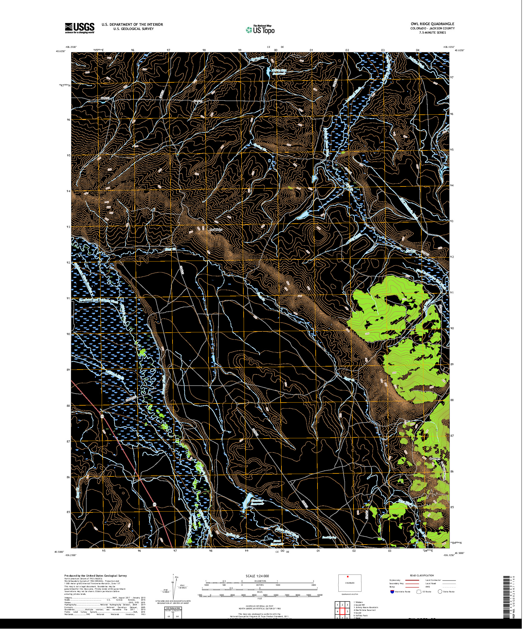 USGS US TOPO 7.5-MINUTE MAP FOR OWL RIDGE, CO 2019