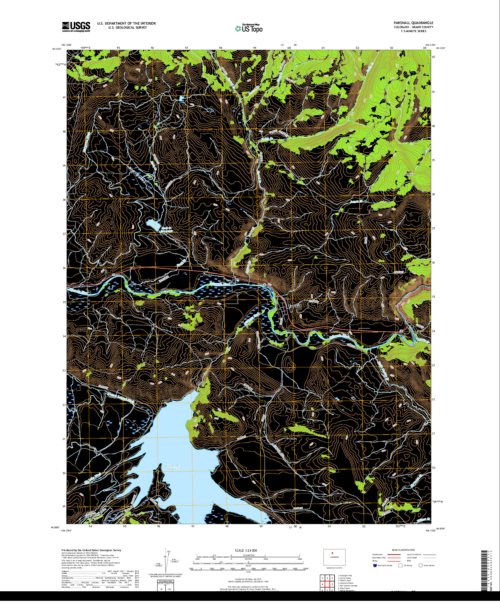 USGS US TOPO 7.5-MINUTE MAP FOR PARSHALL, CO 2019