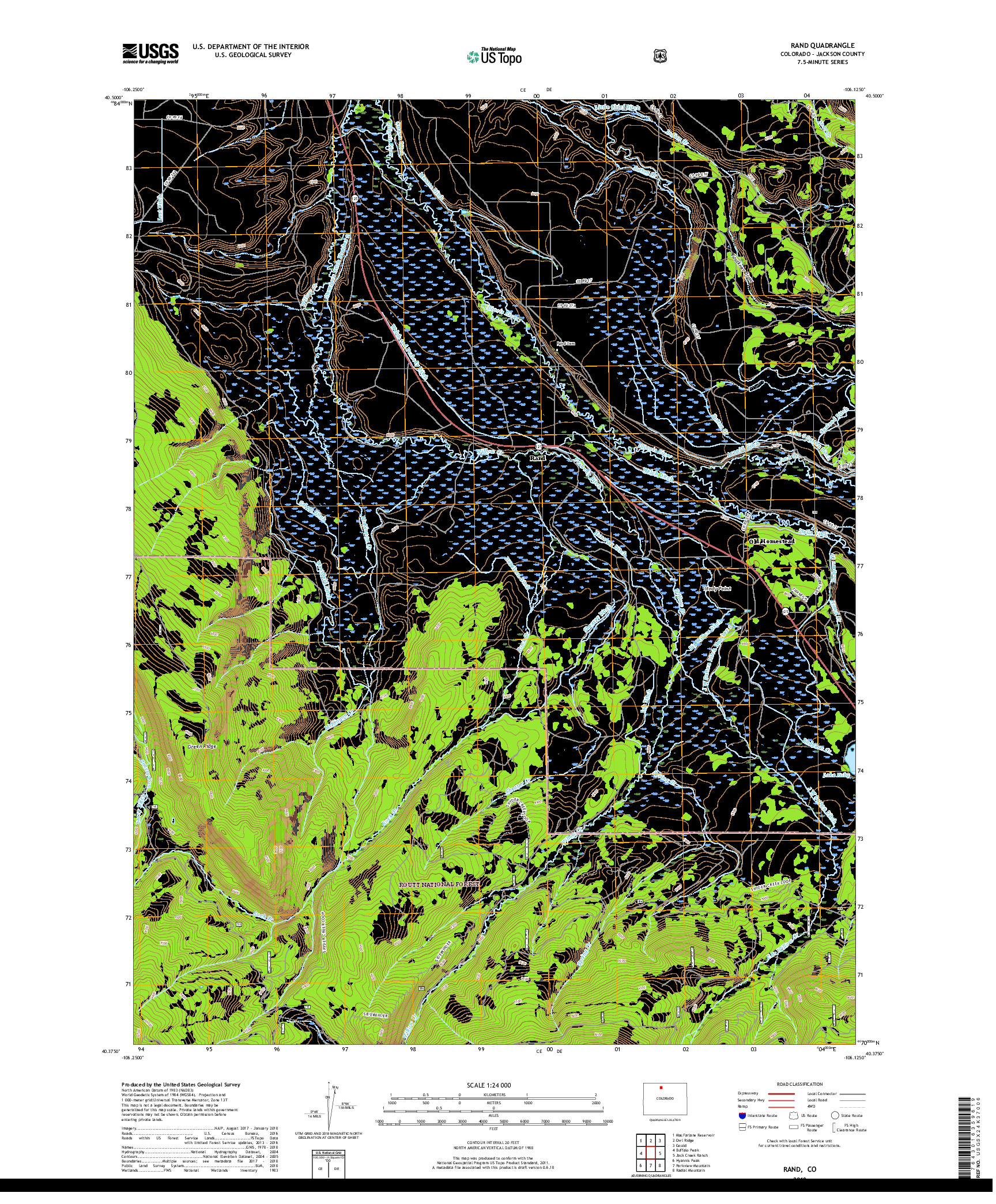 USGS US TOPO 7.5-MINUTE MAP FOR RAND, CO 2019