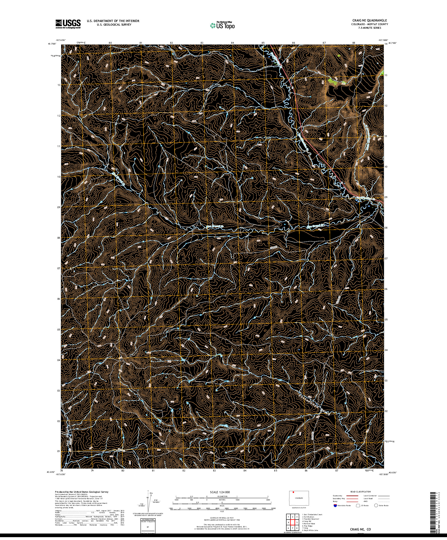 USGS US TOPO 7.5-MINUTE MAP FOR CRAIG NE, CO 2019