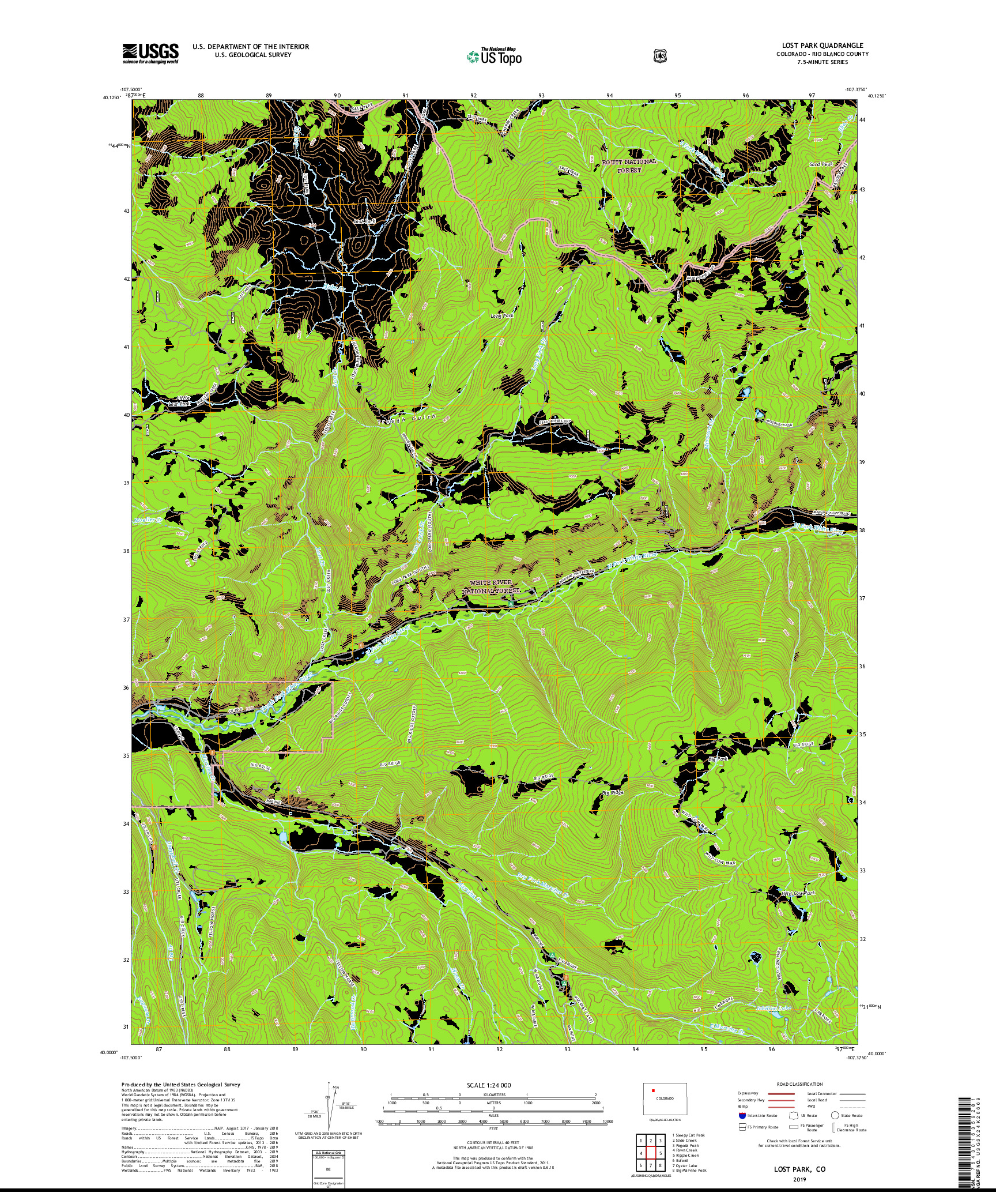 USGS US TOPO 7.5-MINUTE MAP FOR LOST PARK, CO 2019