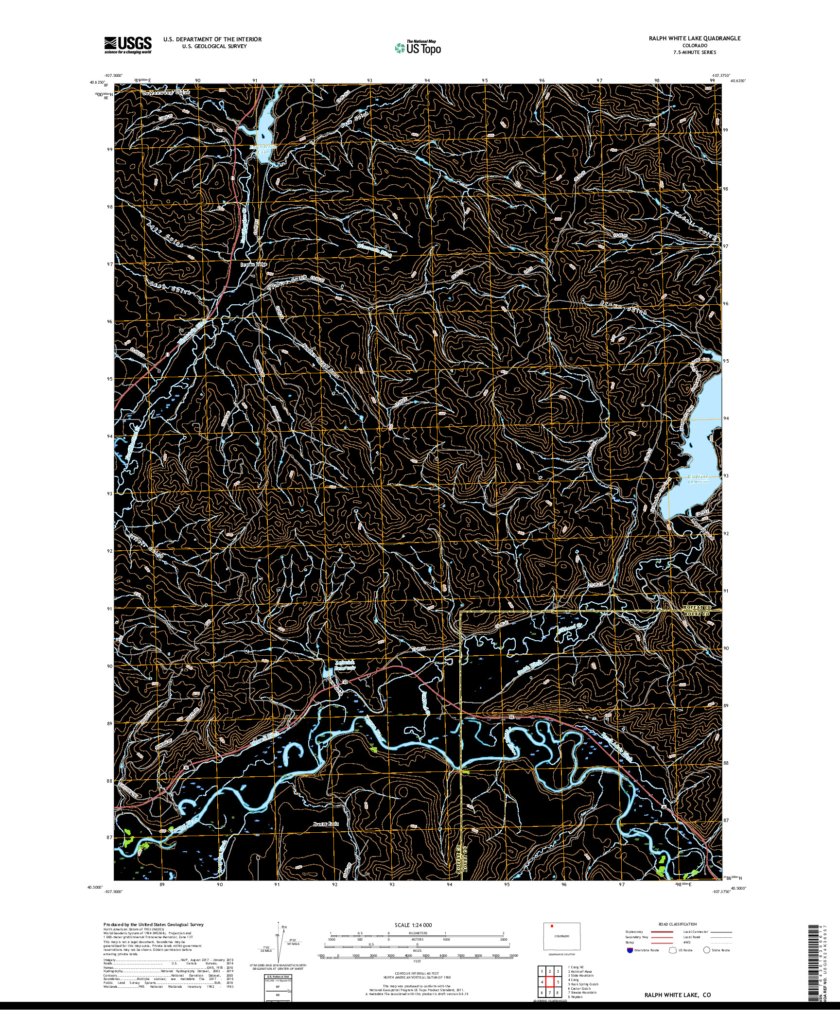 USGS US TOPO 7.5-MINUTE MAP FOR RALPH WHITE LAKE, CO 2019