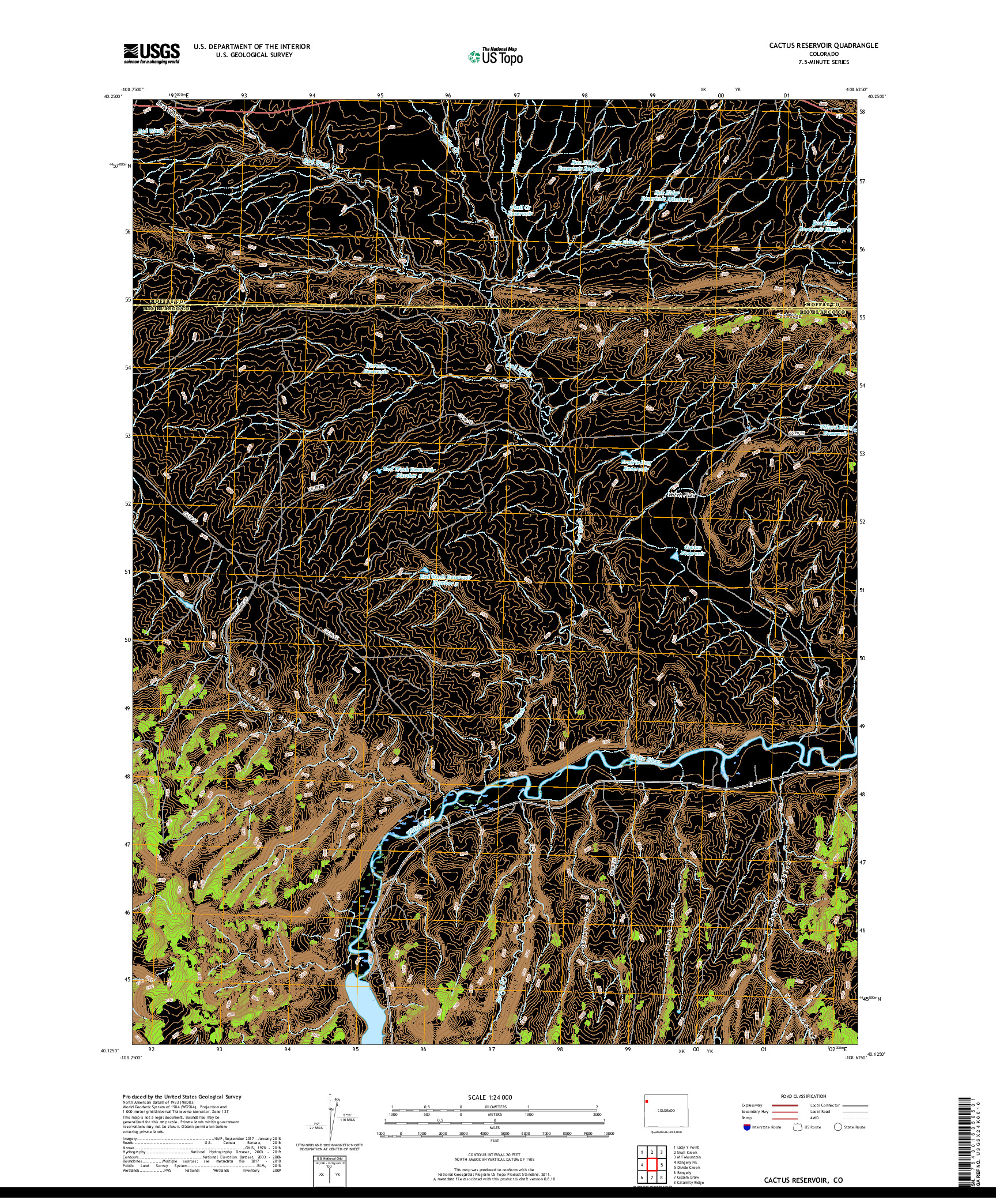 USGS US TOPO 7.5-MINUTE MAP FOR CACTUS RESERVOIR, CO 2019