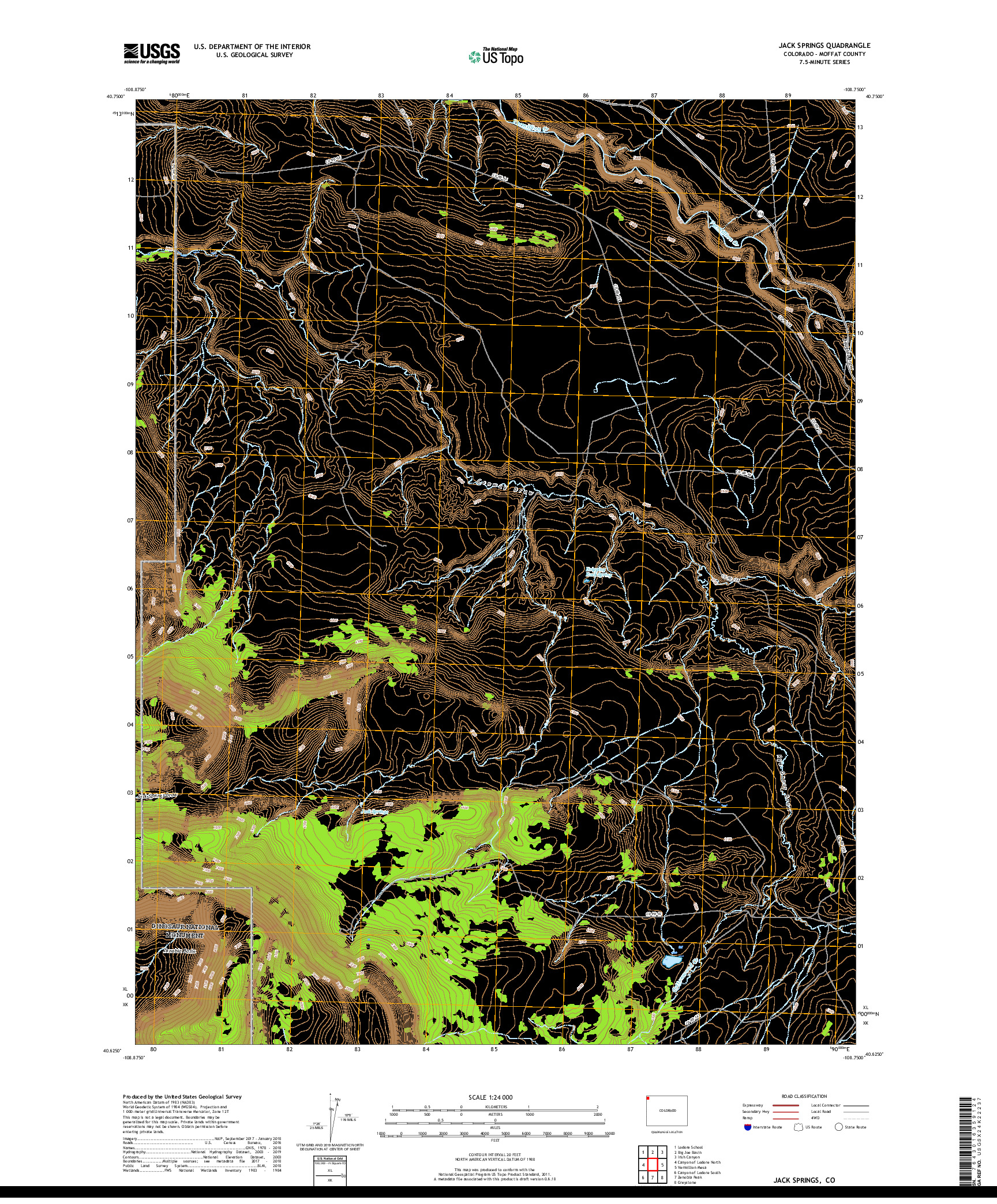 USGS US TOPO 7.5-MINUTE MAP FOR JACK SPRINGS, CO 2019