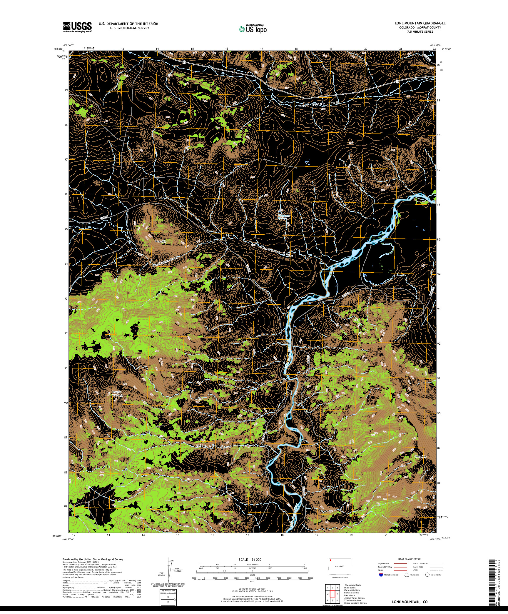 USGS US TOPO 7.5-MINUTE MAP FOR LONE MOUNTAIN, CO 2019