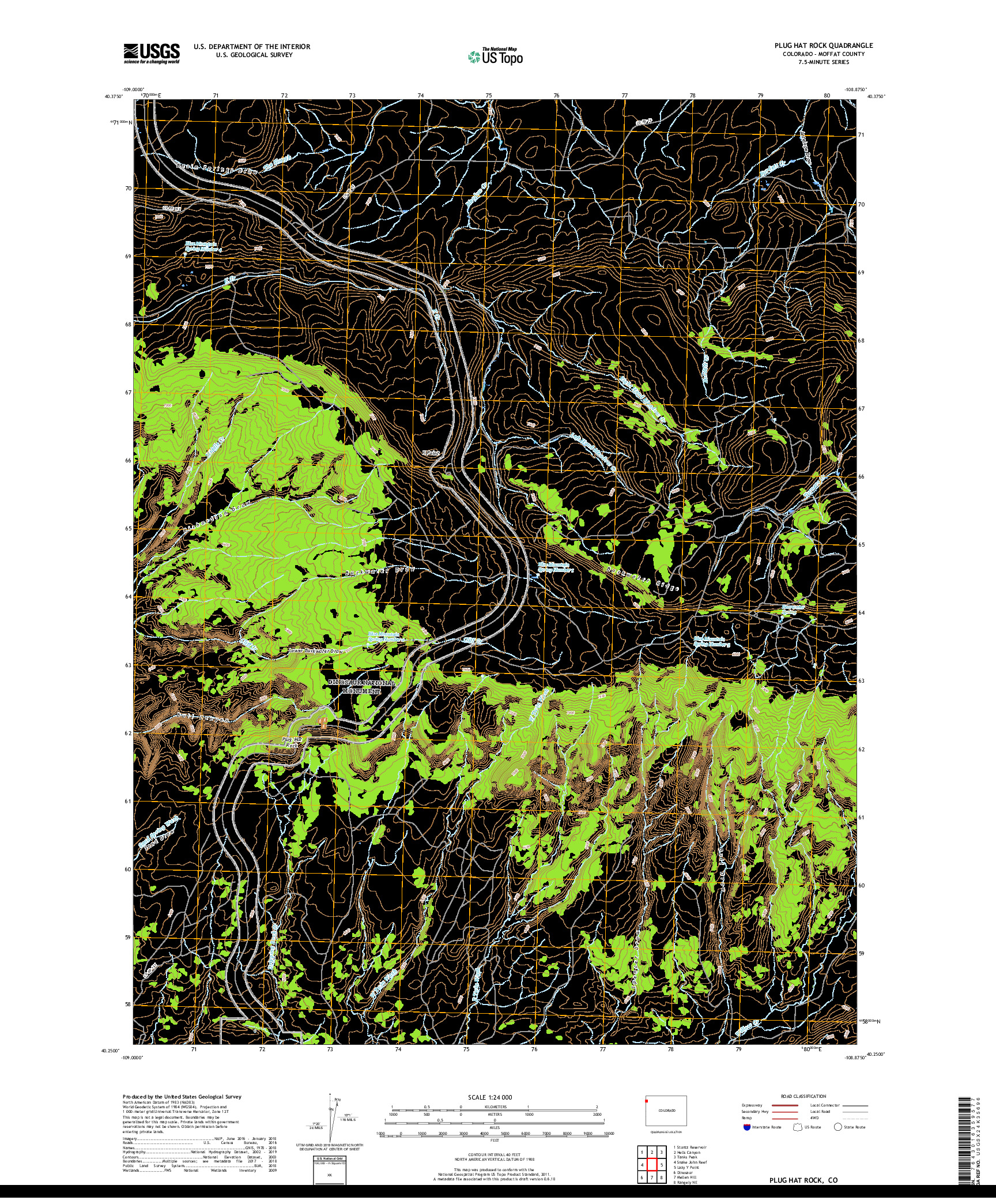 USGS US TOPO 7.5-MINUTE MAP FOR PLUG HAT ROCK, CO 2019