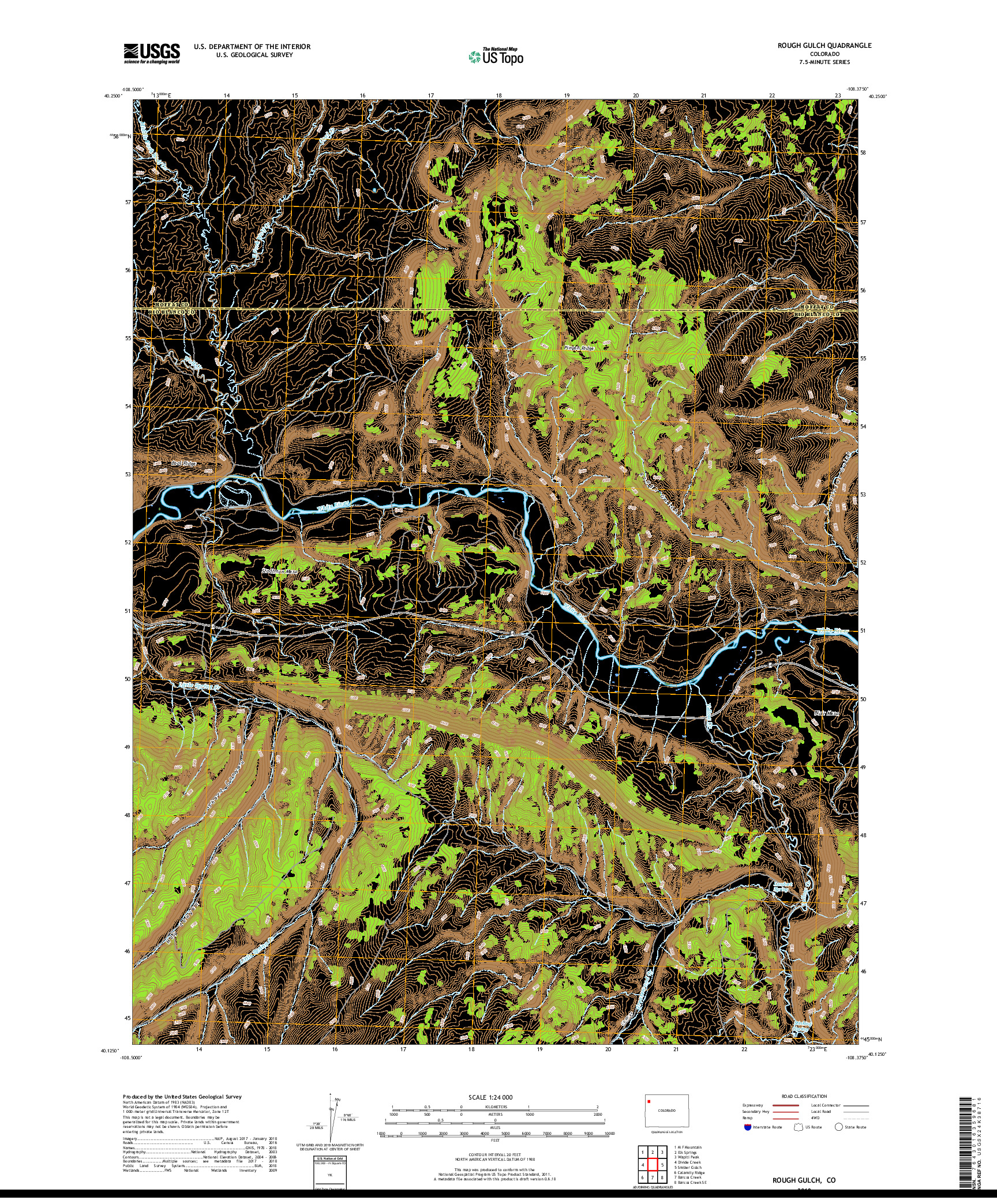 USGS US TOPO 7.5-MINUTE MAP FOR ROUGH GULCH, CO 2019