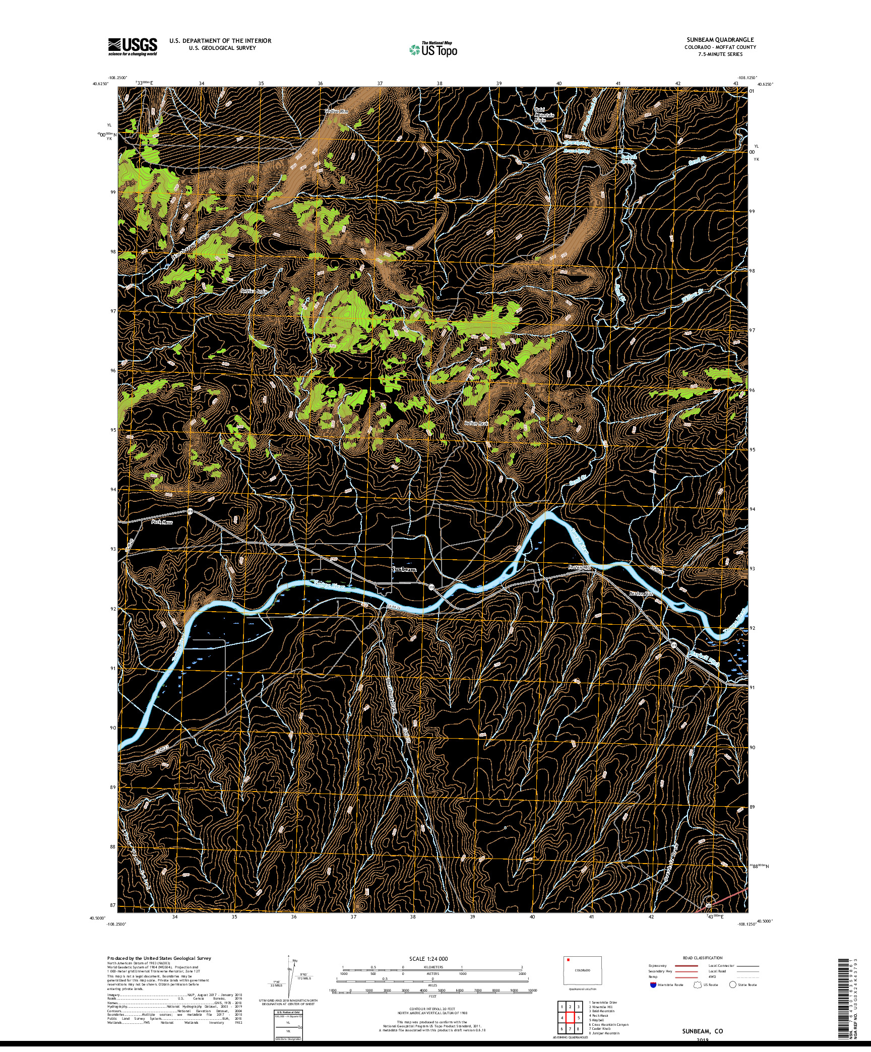 USGS US TOPO 7.5-MINUTE MAP FOR SUNBEAM, CO 2019