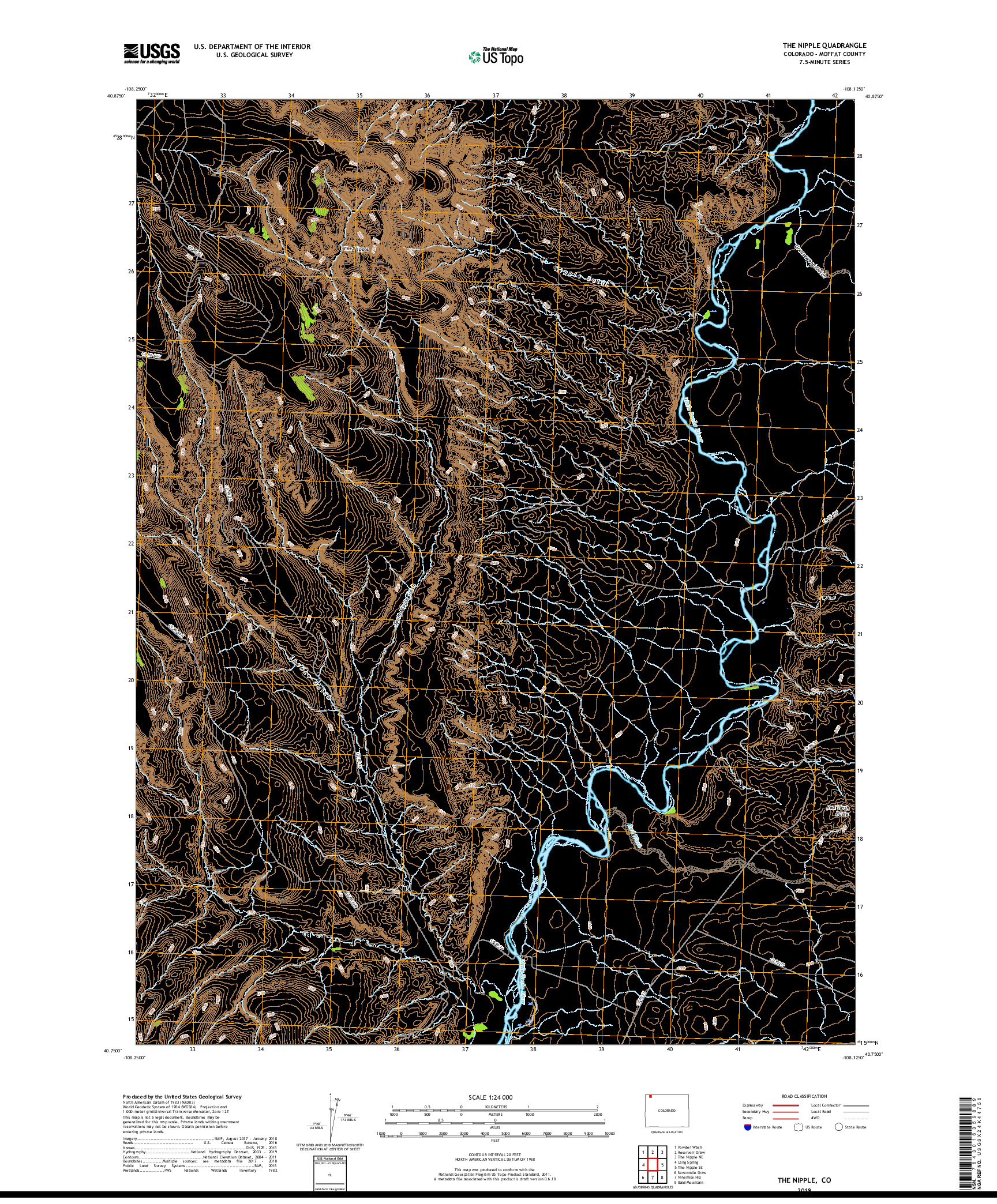 USGS US TOPO 7.5-MINUTE MAP FOR THE NIPPLE, CO 2019