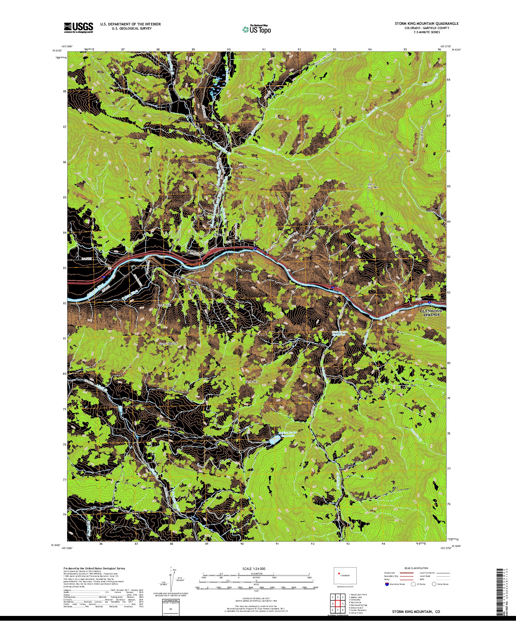 USGS US TOPO 7.5-MINUTE MAP FOR STORM KING MOUNTAIN, CO 2019