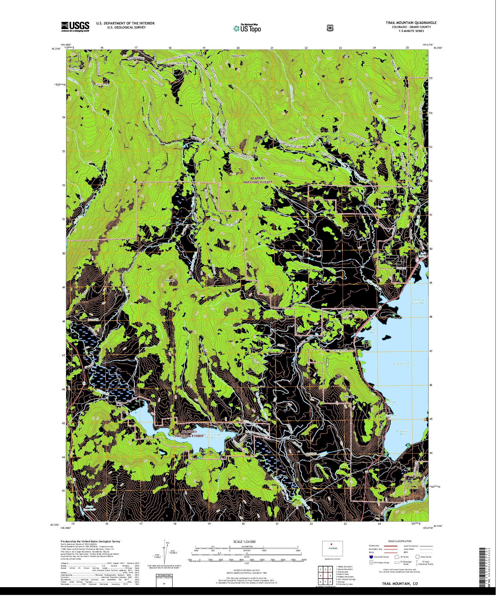 USGS US TOPO 7.5-MINUTE MAP FOR TRAIL MOUNTAIN, CO 2019