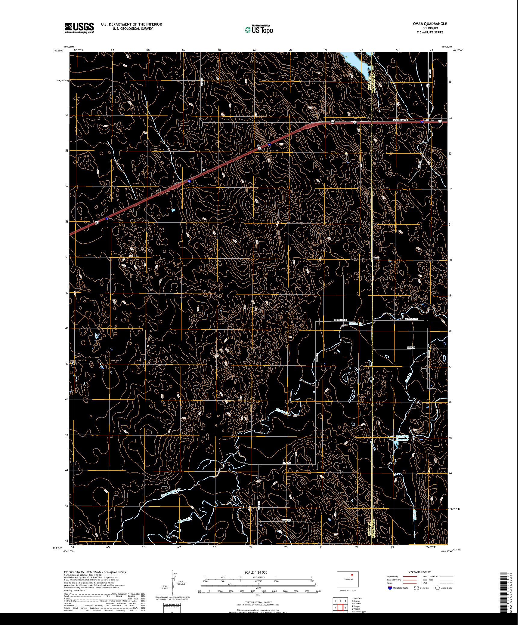 USGS US TOPO 7.5-MINUTE MAP FOR OMAR, CO 2019