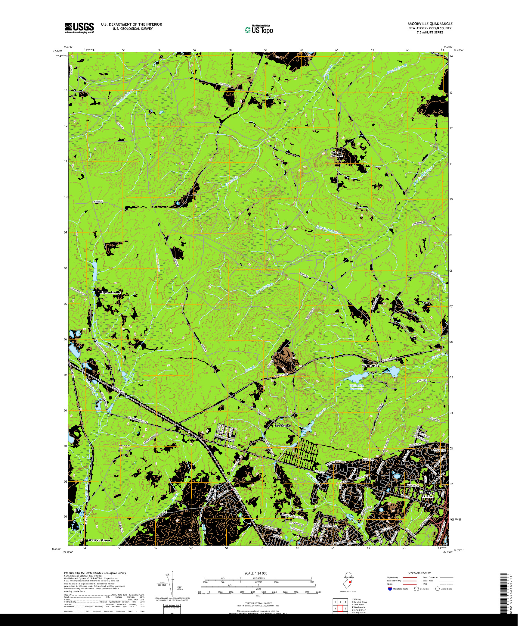 USGS US TOPO 7.5-MINUTE MAP FOR BROOKVILLE, NJ 2019