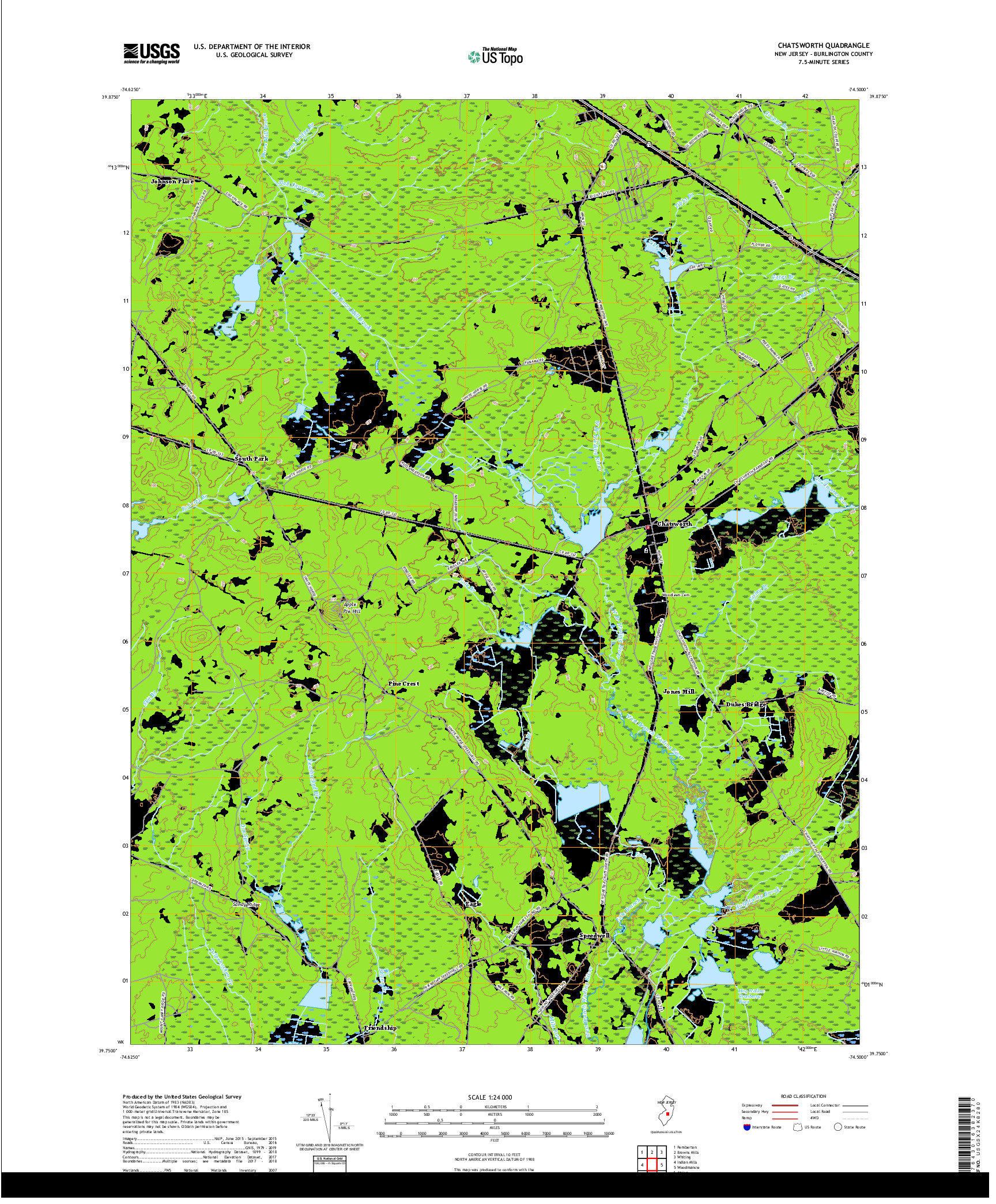 USGS US TOPO 7.5-MINUTE MAP FOR CHATSWORTH, NJ 2019