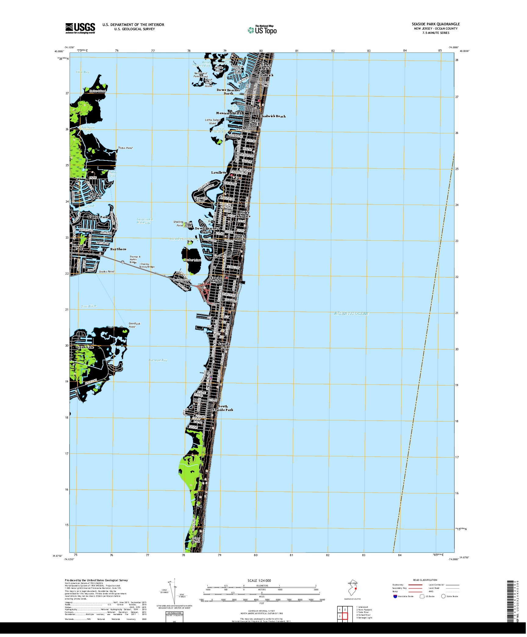 USGS US TOPO 7.5-MINUTE MAP FOR SEASIDE PARK, NJ 2019