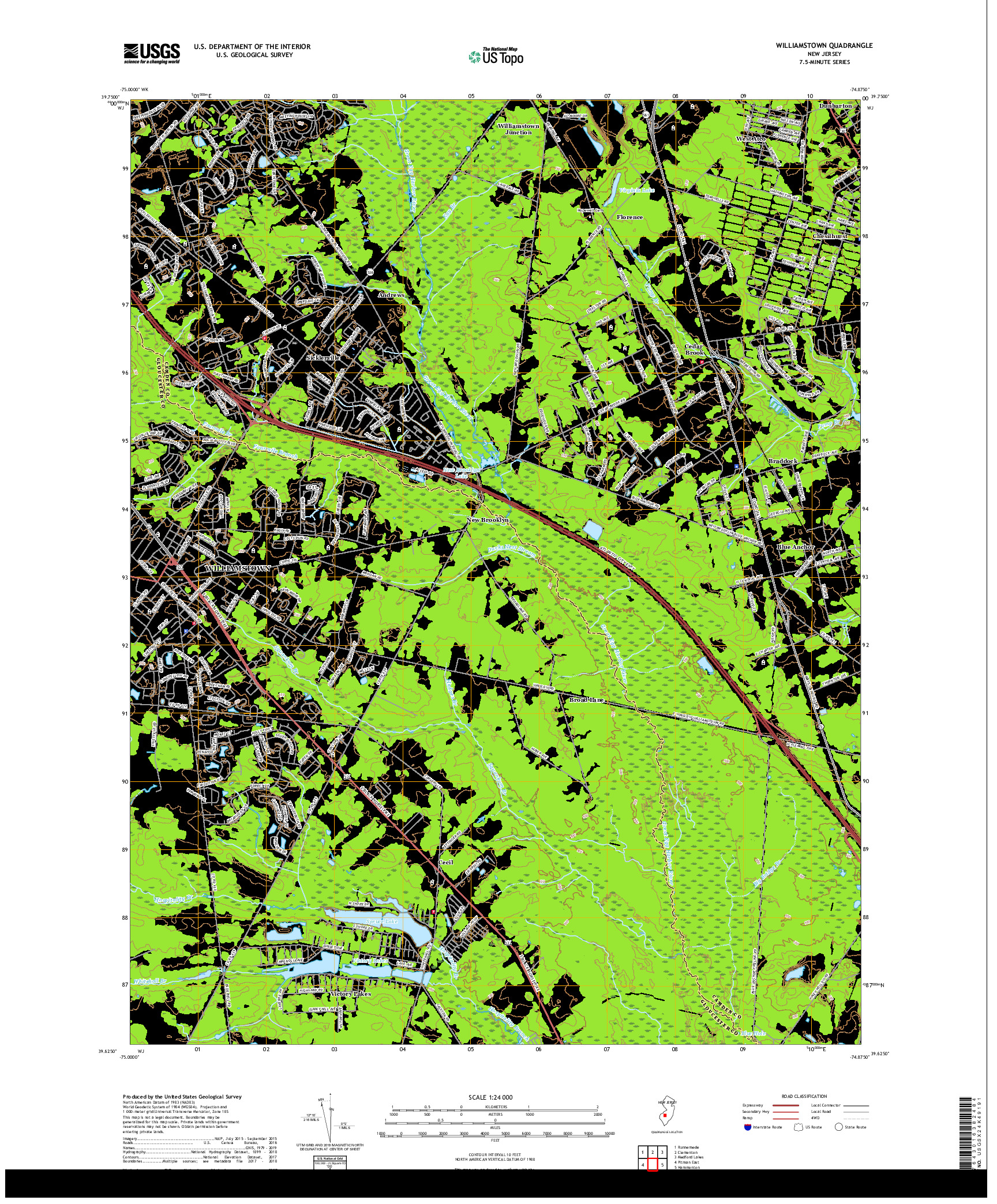 USGS US TOPO 7.5-MINUTE MAP FOR WILLIAMSTOWN, NJ 2019