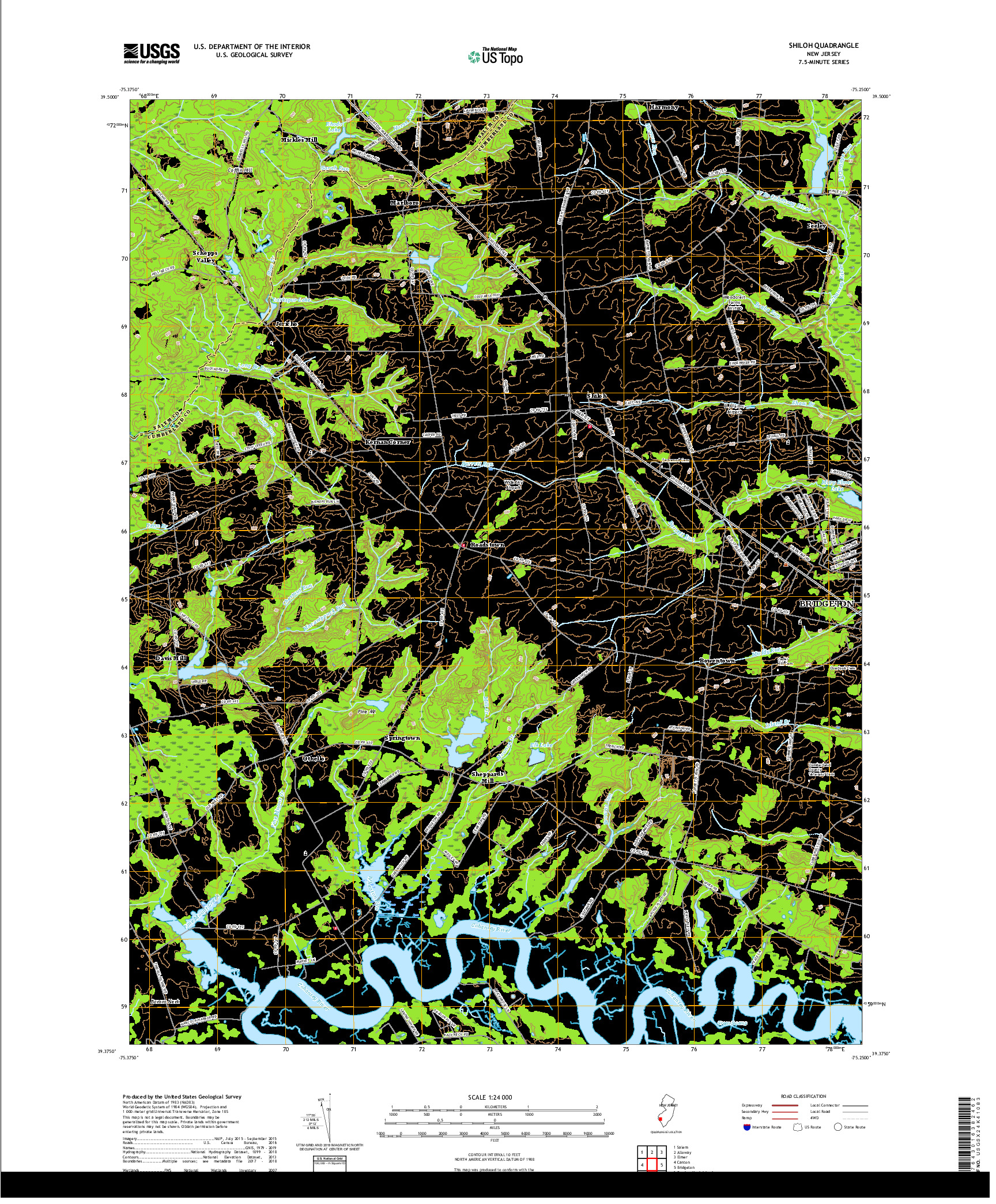 USGS US TOPO 7.5-MINUTE MAP FOR SHILOH, NJ 2019