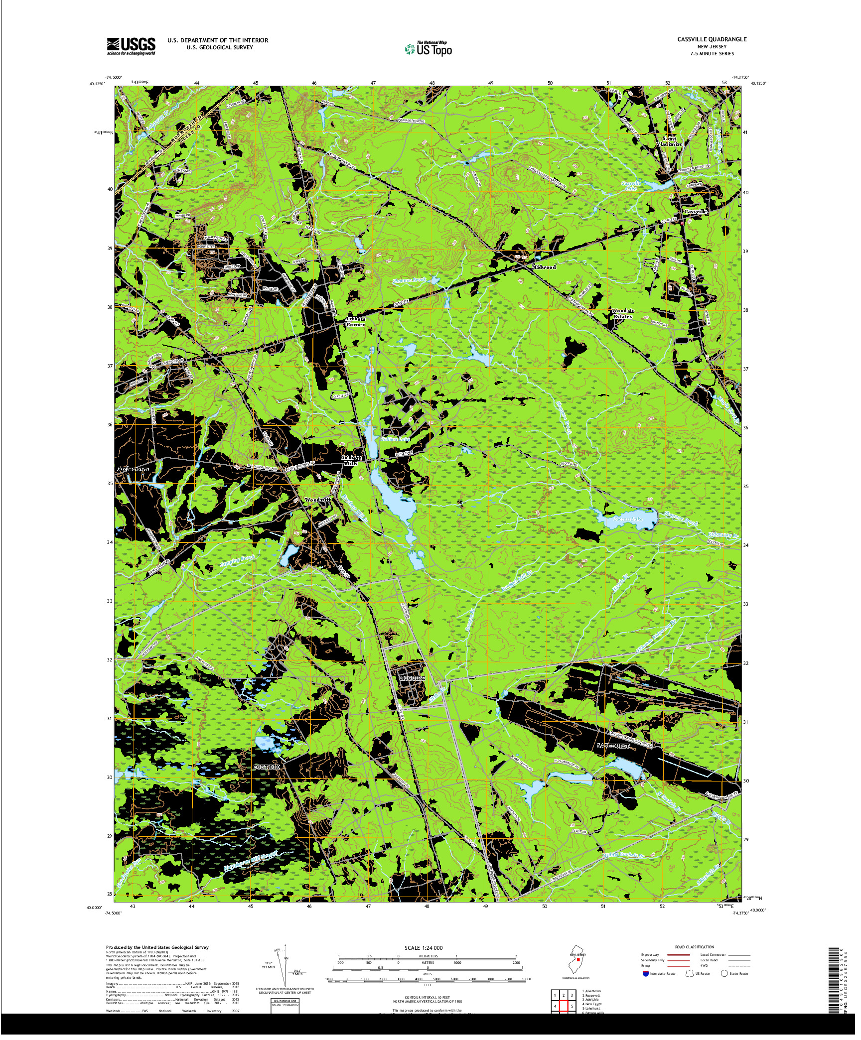 USGS US TOPO 7.5-MINUTE MAP FOR CASSVILLE, NJ 2019