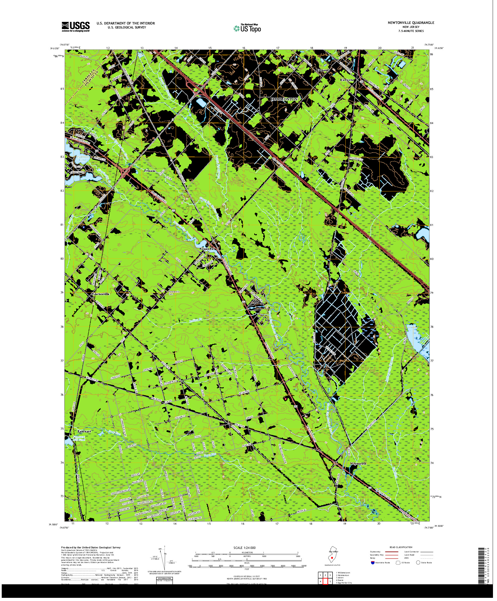 USGS US TOPO 7.5-MINUTE MAP FOR NEWTONVILLE, NJ 2019