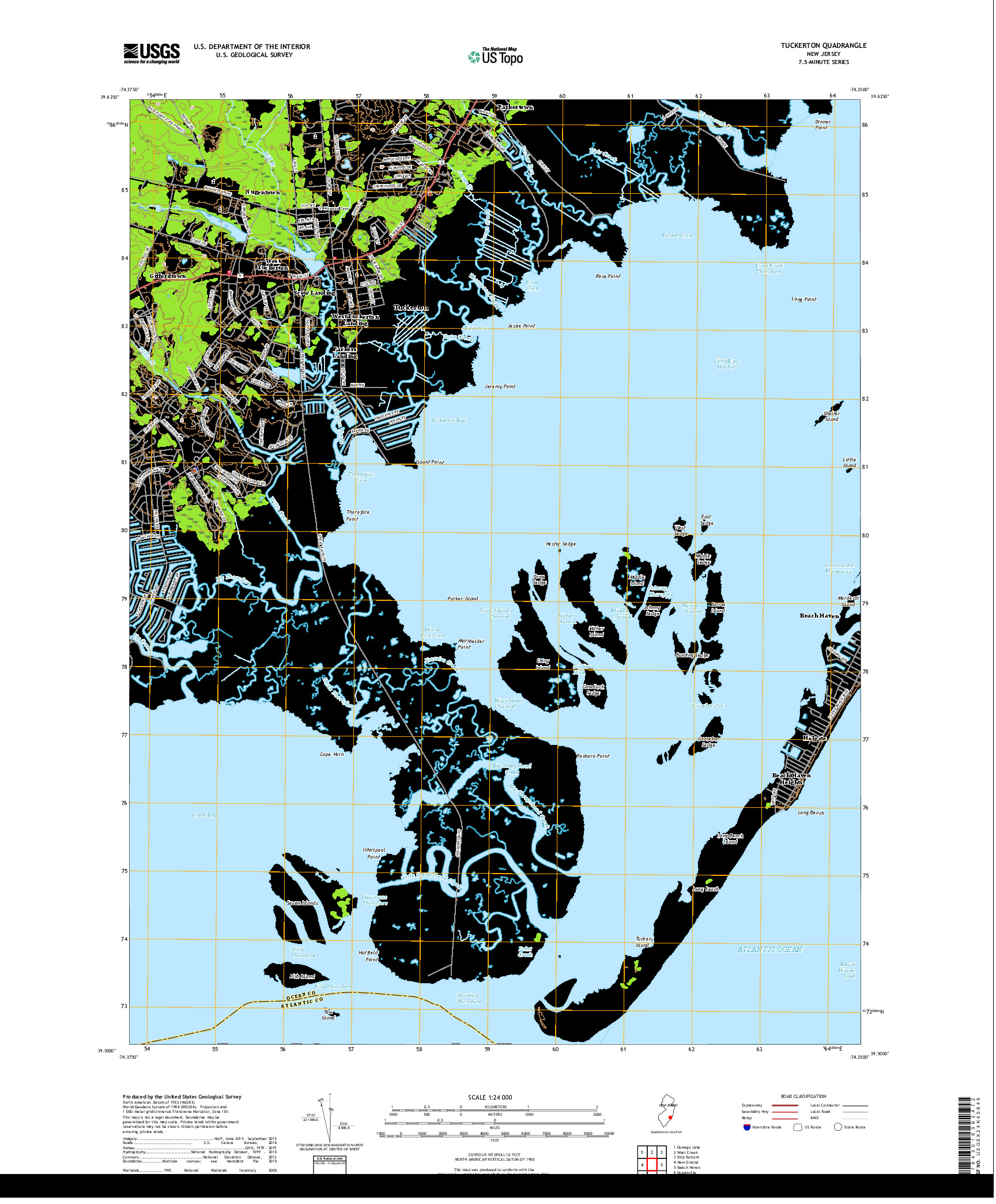 USGS US TOPO 7.5-MINUTE MAP FOR TUCKERTON, NJ 2019