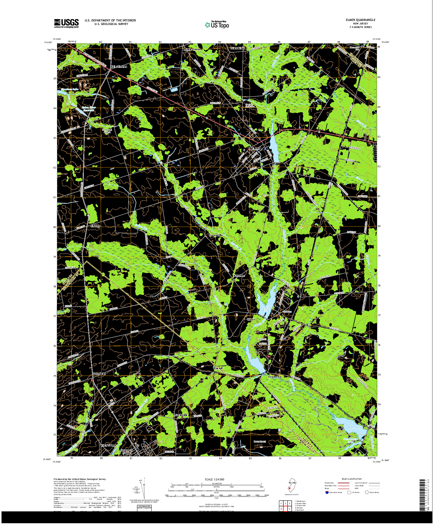USGS US TOPO 7.5-MINUTE MAP FOR ELMER, NJ 2019