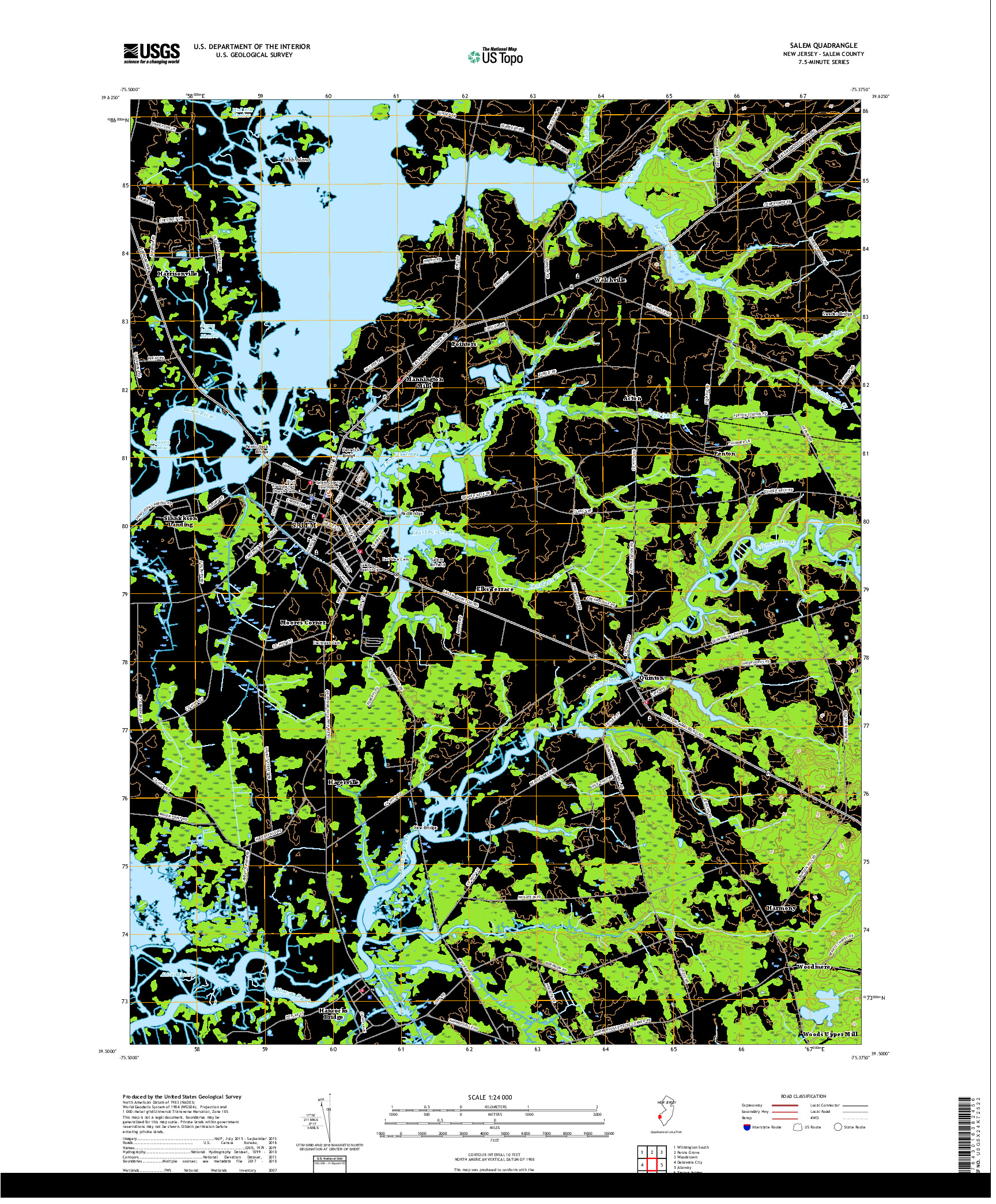 USGS US TOPO 7.5-MINUTE MAP FOR SALEM, NJ 2019