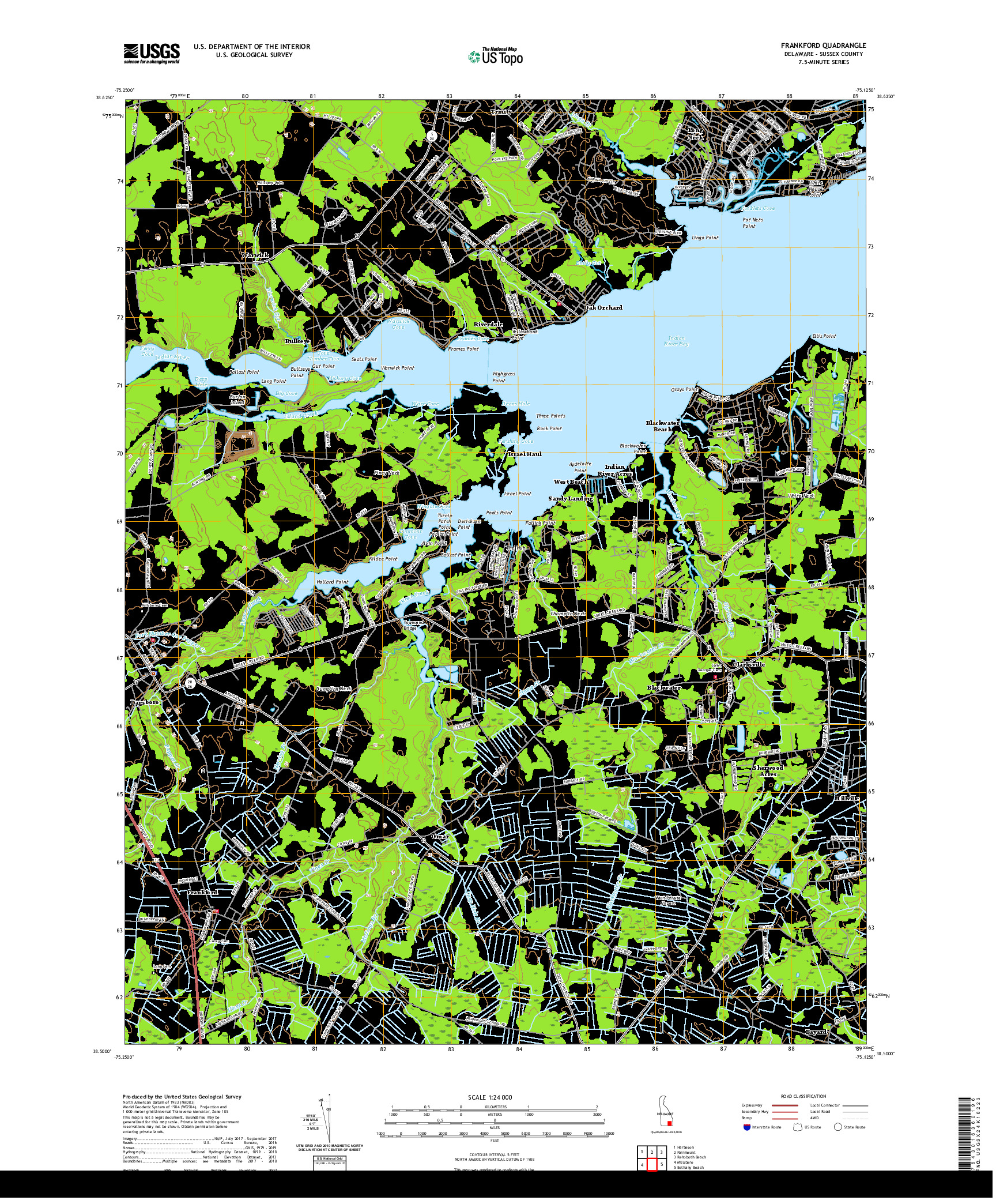 USGS US TOPO 7.5-MINUTE MAP FOR FRANKFORD, DE 2019