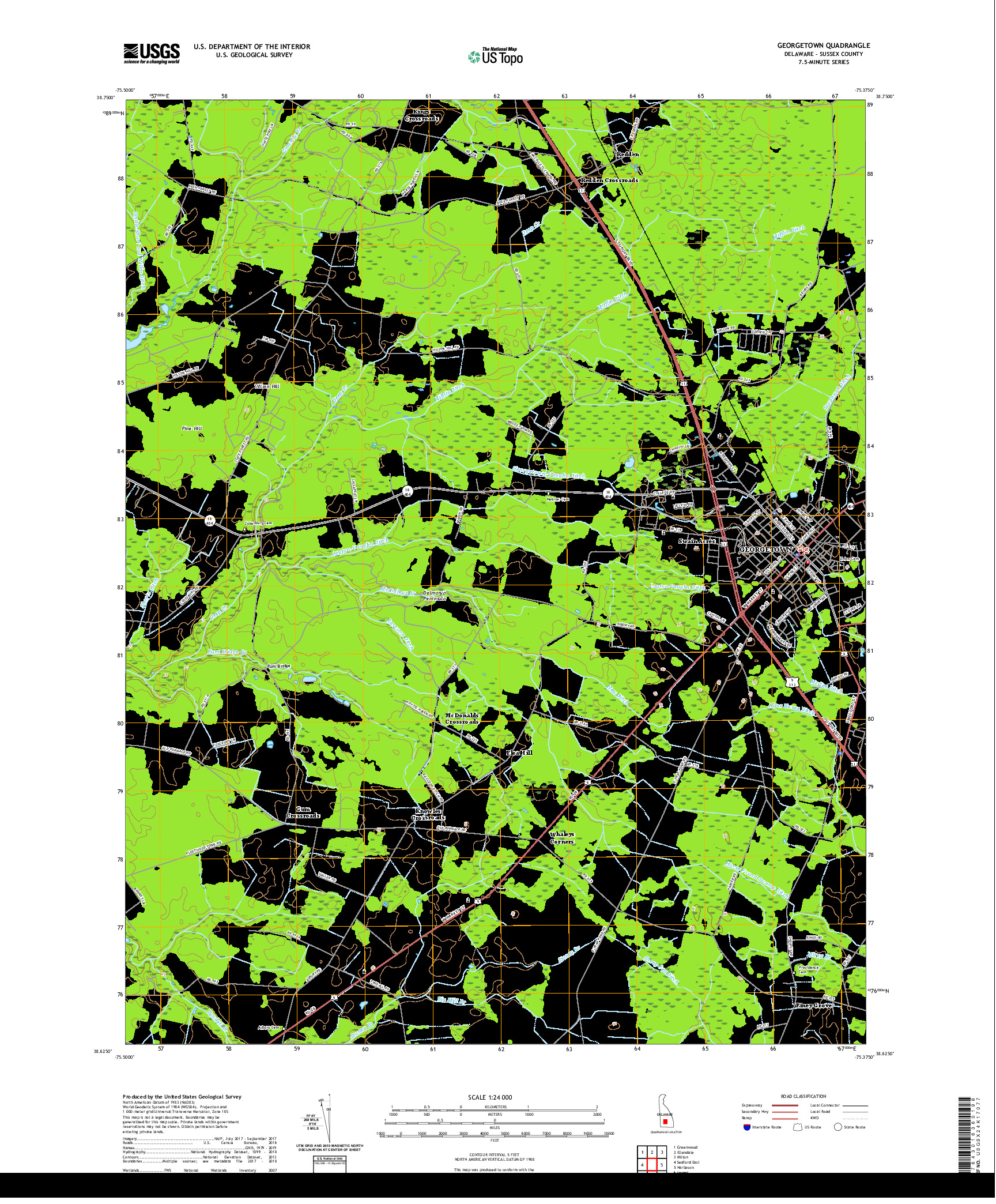 USGS US TOPO 7.5-MINUTE MAP FOR GEORGETOWN, DE 2019