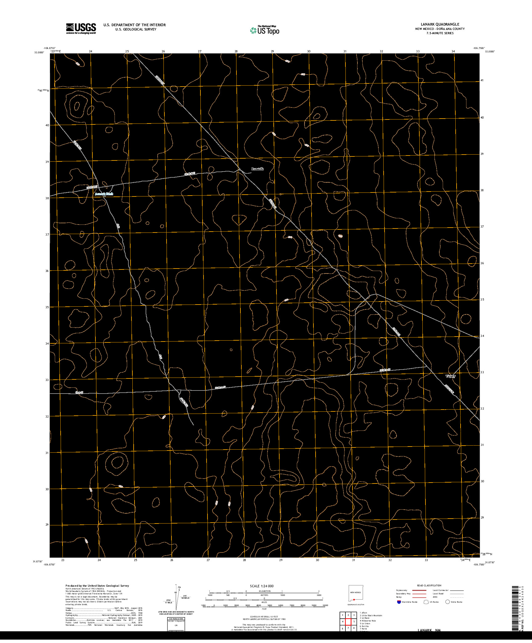 USGS US TOPO 7.5-MINUTE MAP FOR LANARK, NM 2020