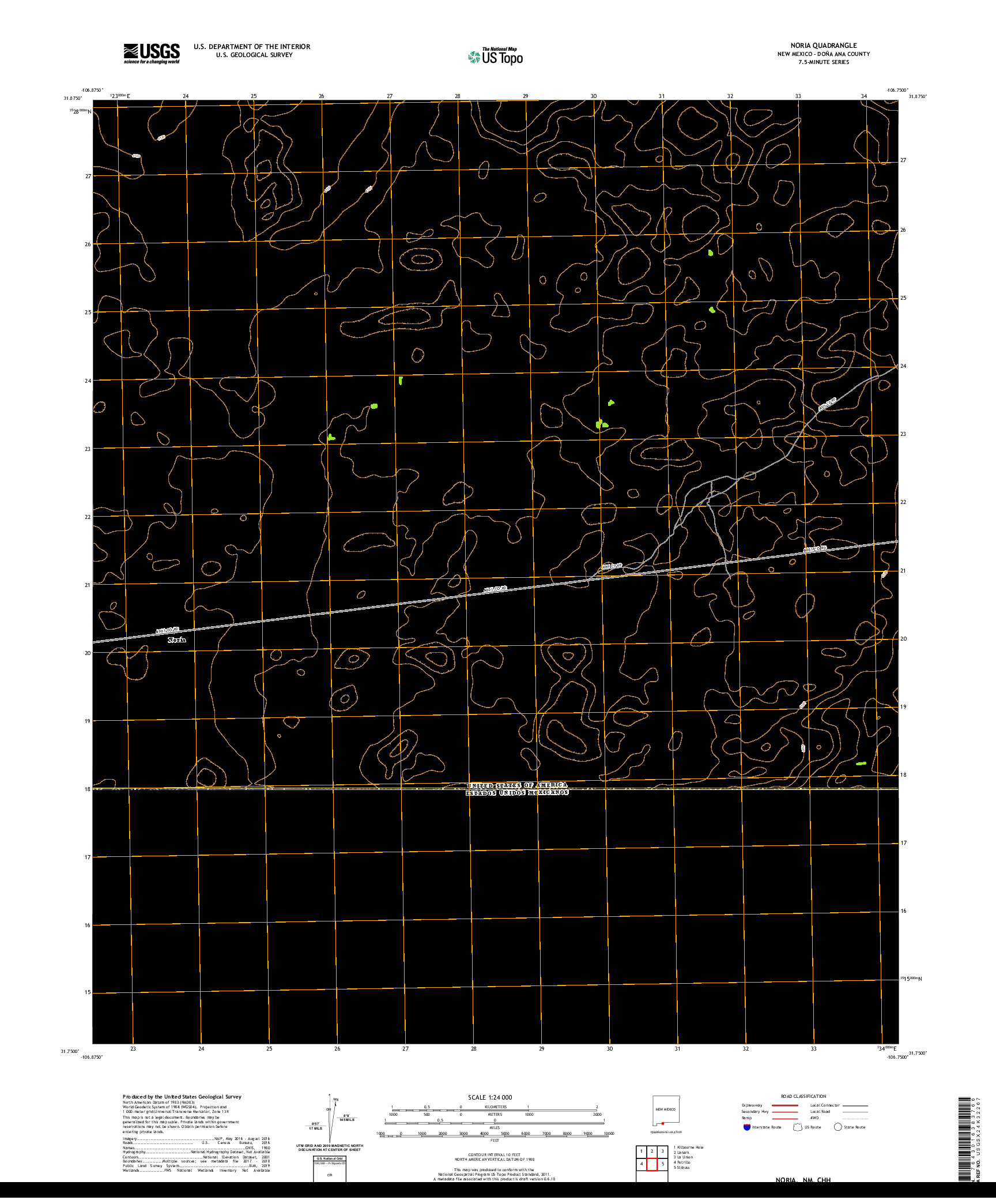 USGS US TOPO 7.5-MINUTE MAP FOR NORIA, NM,CHH 2020