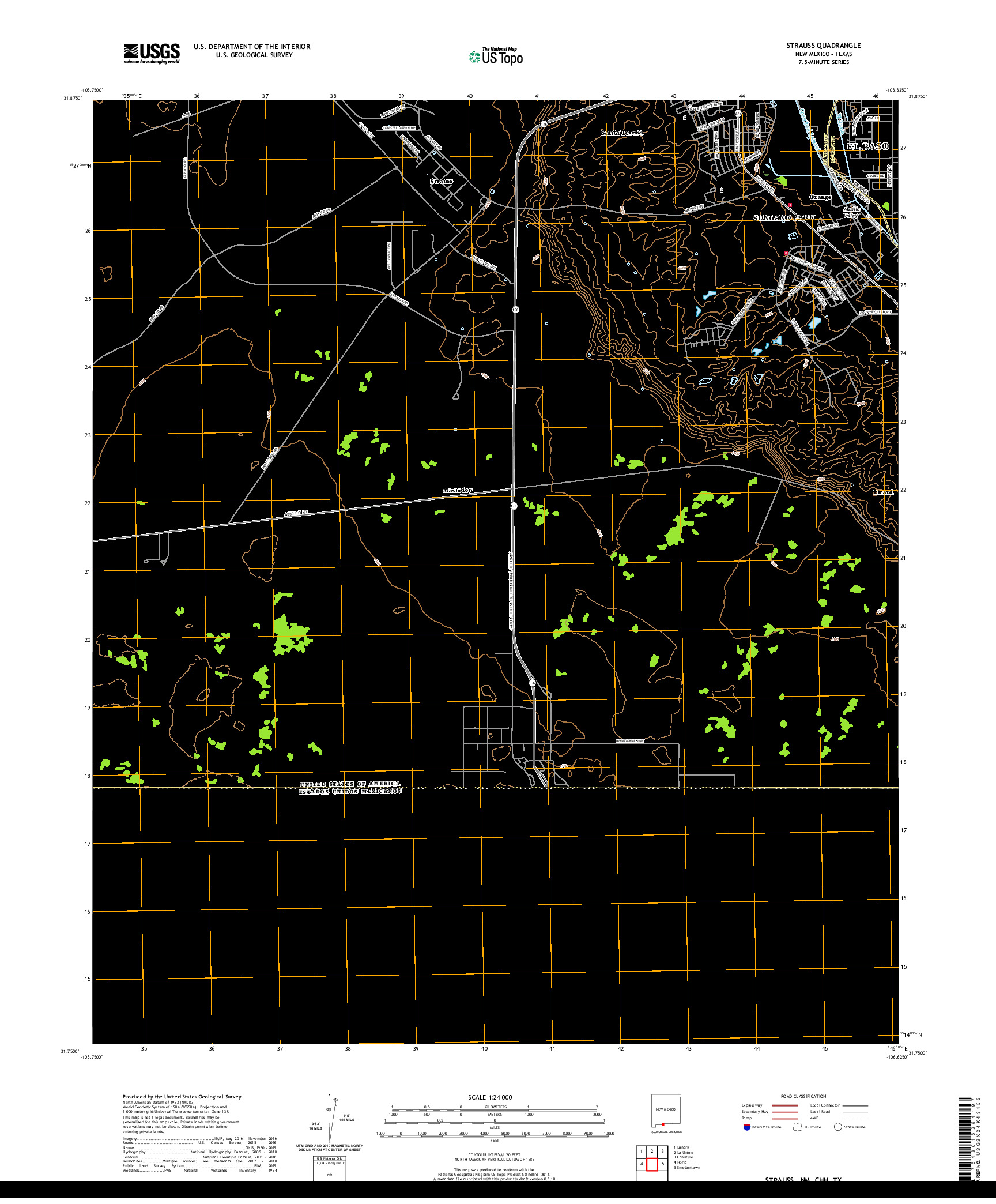 USGS US TOPO 7.5-MINUTE MAP FOR STRAUSS, NM,CHH,TX 2020