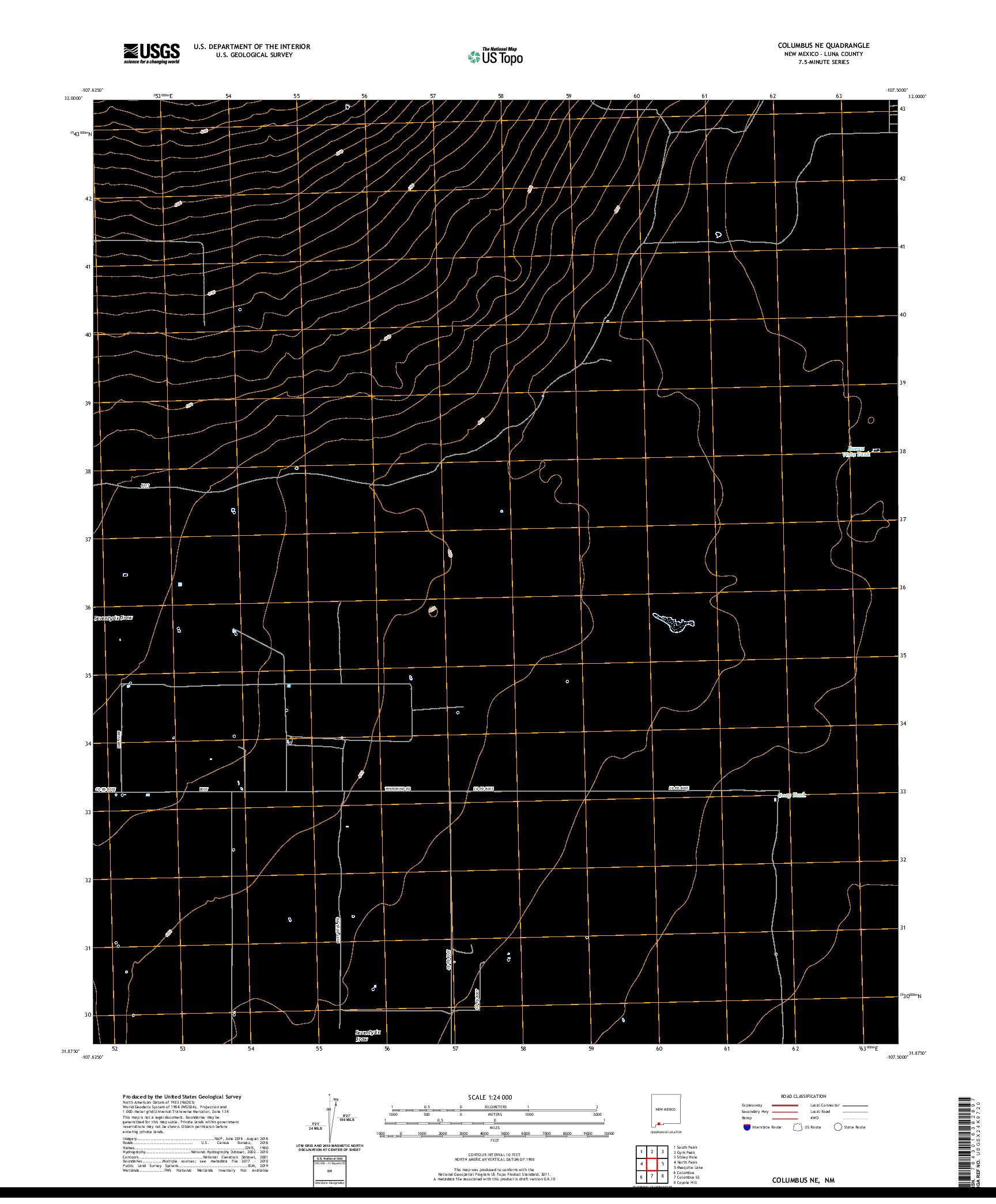 USGS US TOPO 7.5-MINUTE MAP FOR COLUMBUS NE, NM 2020
