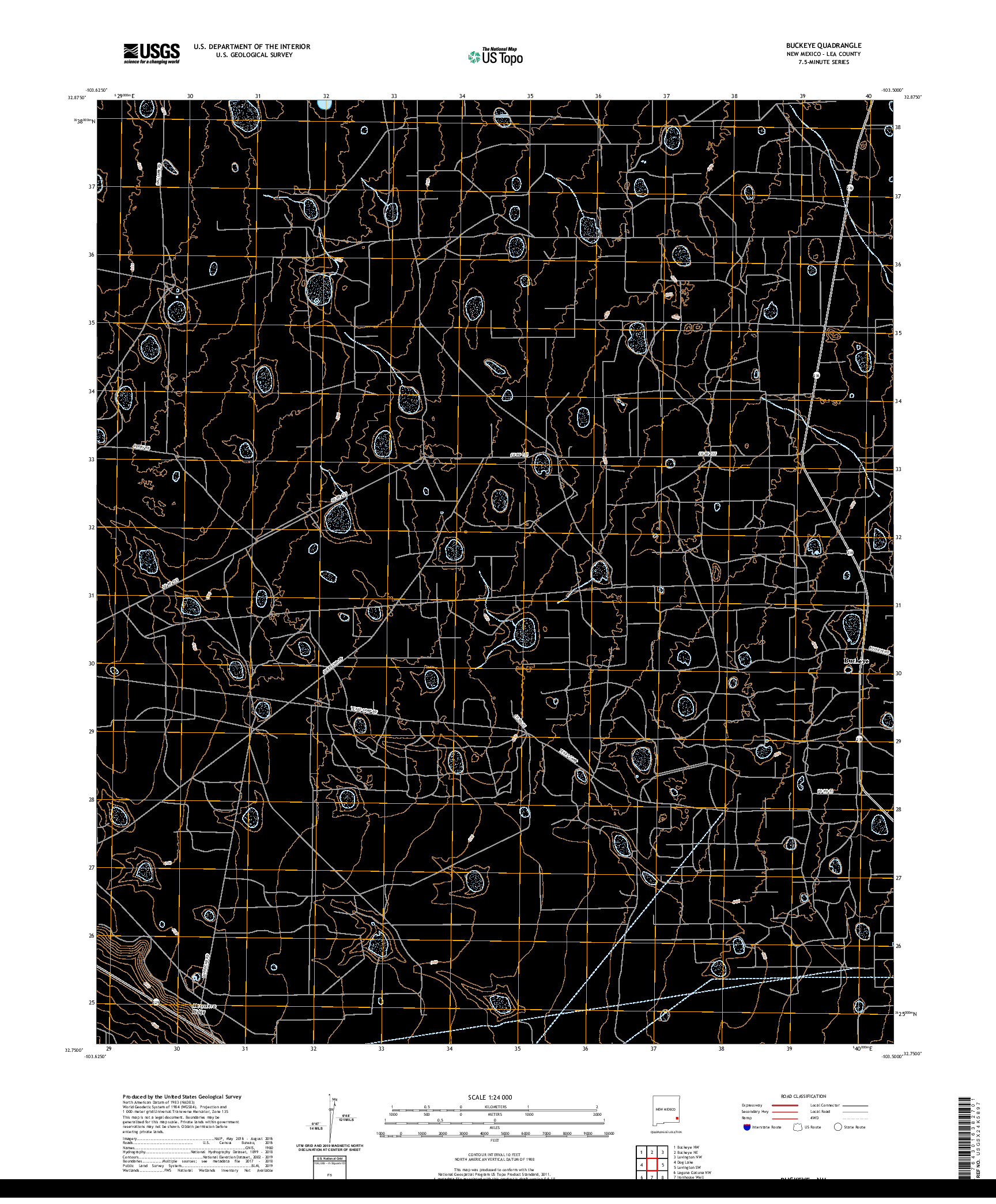 USGS US TOPO 7.5-MINUTE MAP FOR BUCKEYE, NM 2020