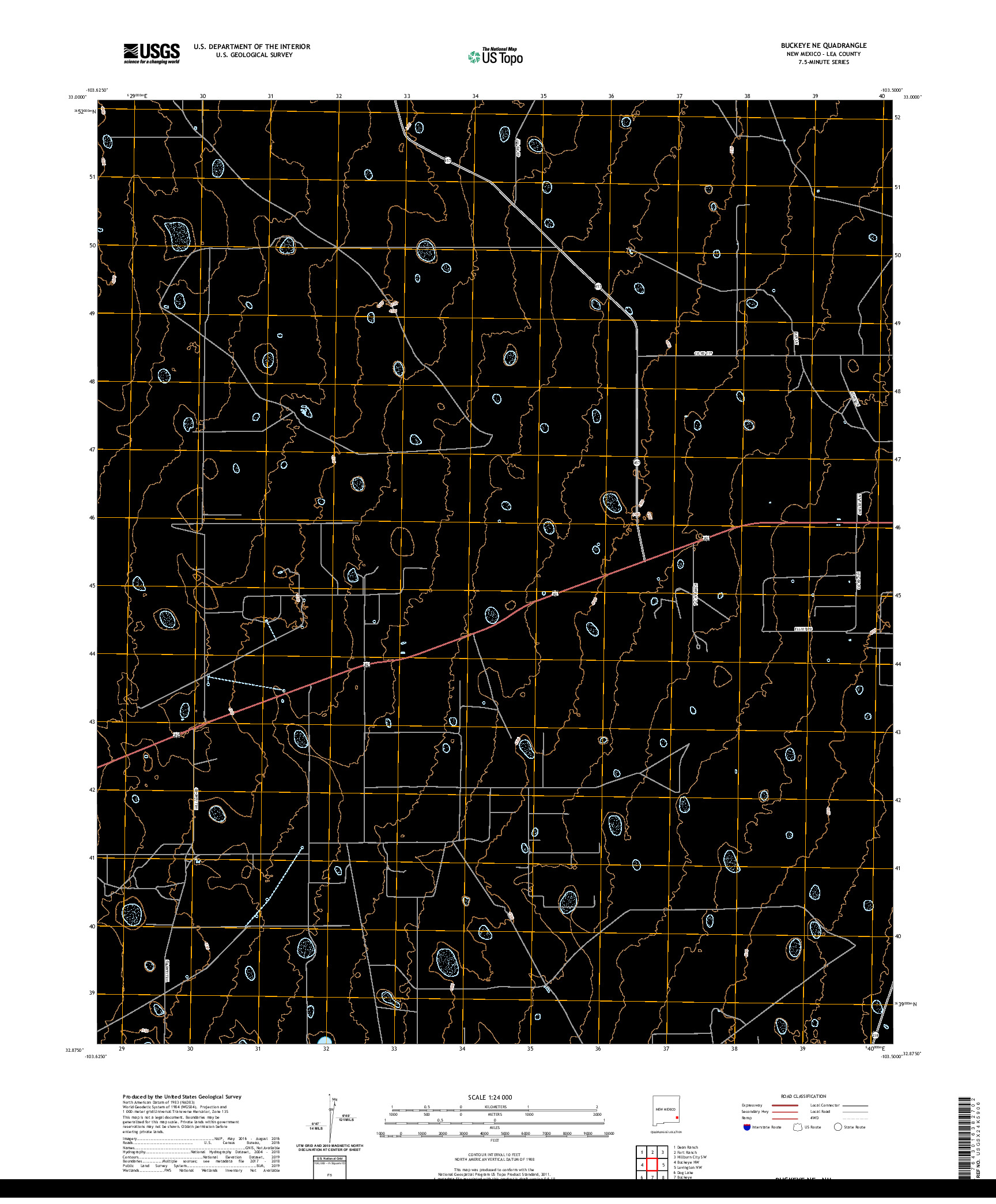 USGS US TOPO 7.5-MINUTE MAP FOR BUCKEYE NE, NM 2020