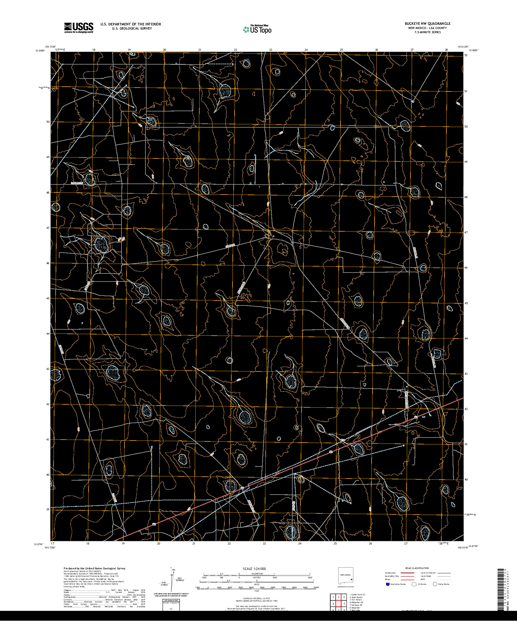 USGS US TOPO 7.5-MINUTE MAP FOR BUCKEYE NW, NM 2020