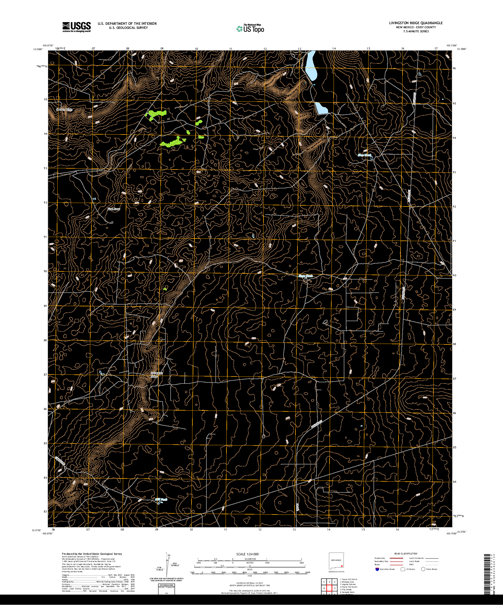 USGS US TOPO 7.5-MINUTE MAP FOR LIVINGSTON RIDGE, NM 2020