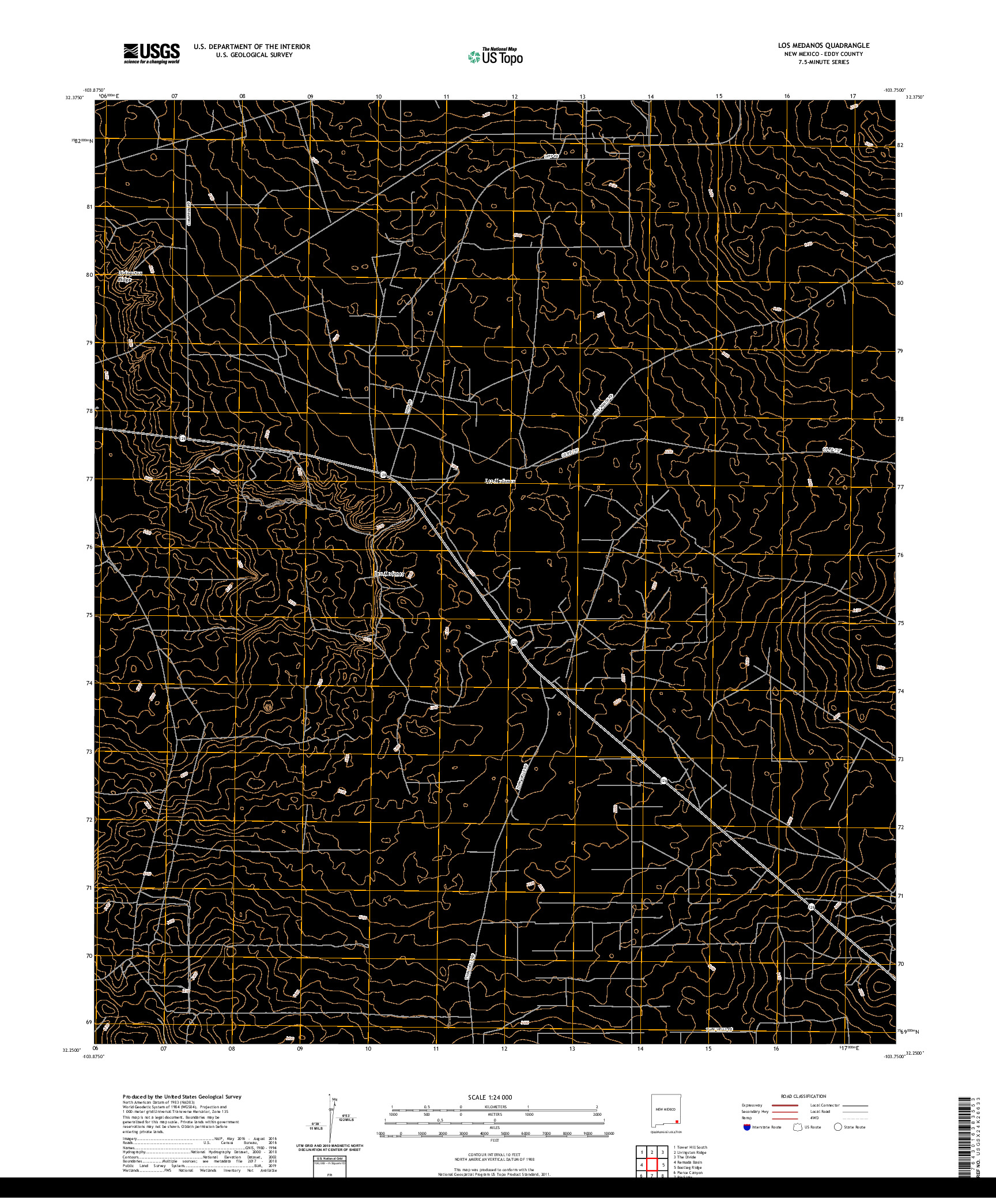 USGS US TOPO 7.5-MINUTE MAP FOR LOS MEDANOS, NM 2020