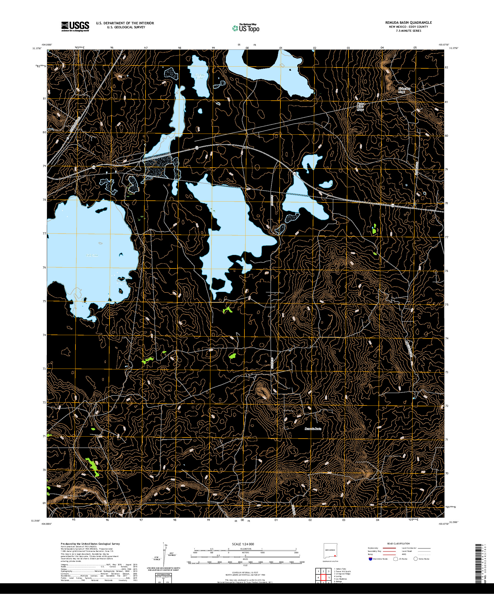 USGS US TOPO 7.5-MINUTE MAP FOR REMUDA BASIN, NM 2020