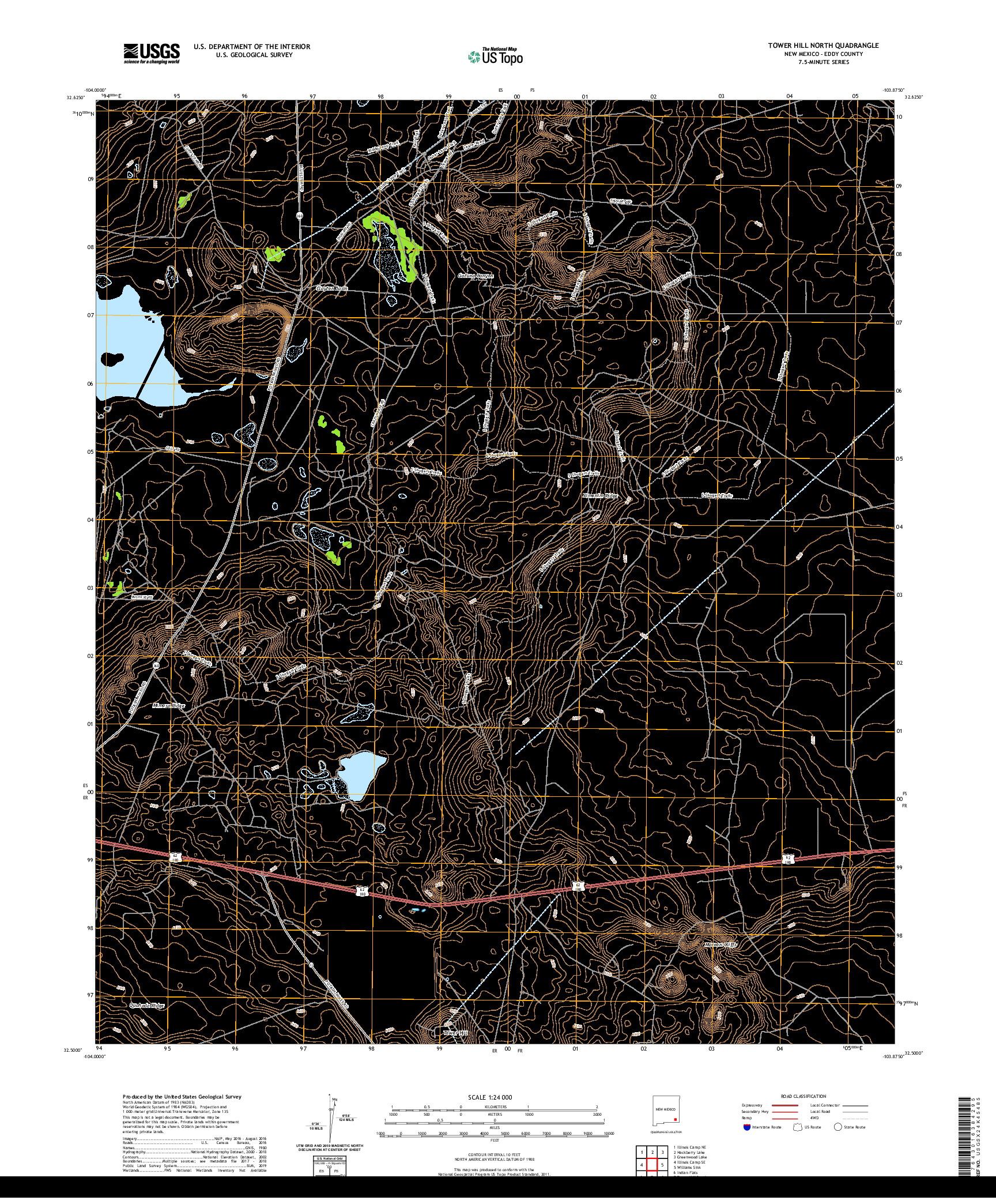 USGS US TOPO 7.5-MINUTE MAP FOR TOWER HILL NORTH, NM 2020