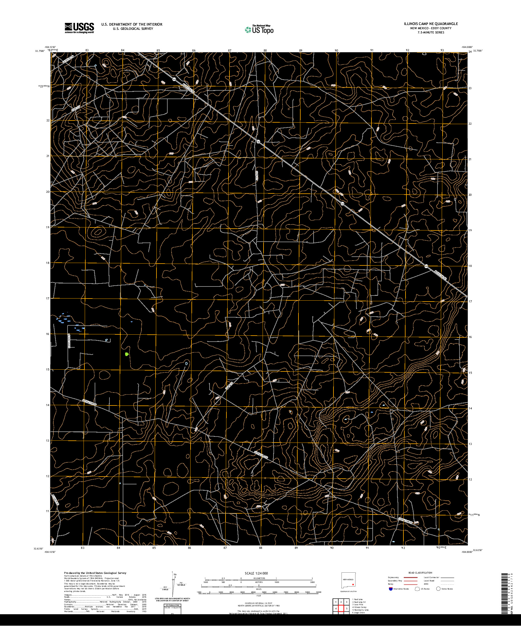 USGS US TOPO 7.5-MINUTE MAP FOR ILLINOIS CAMP NE, NM 2020
