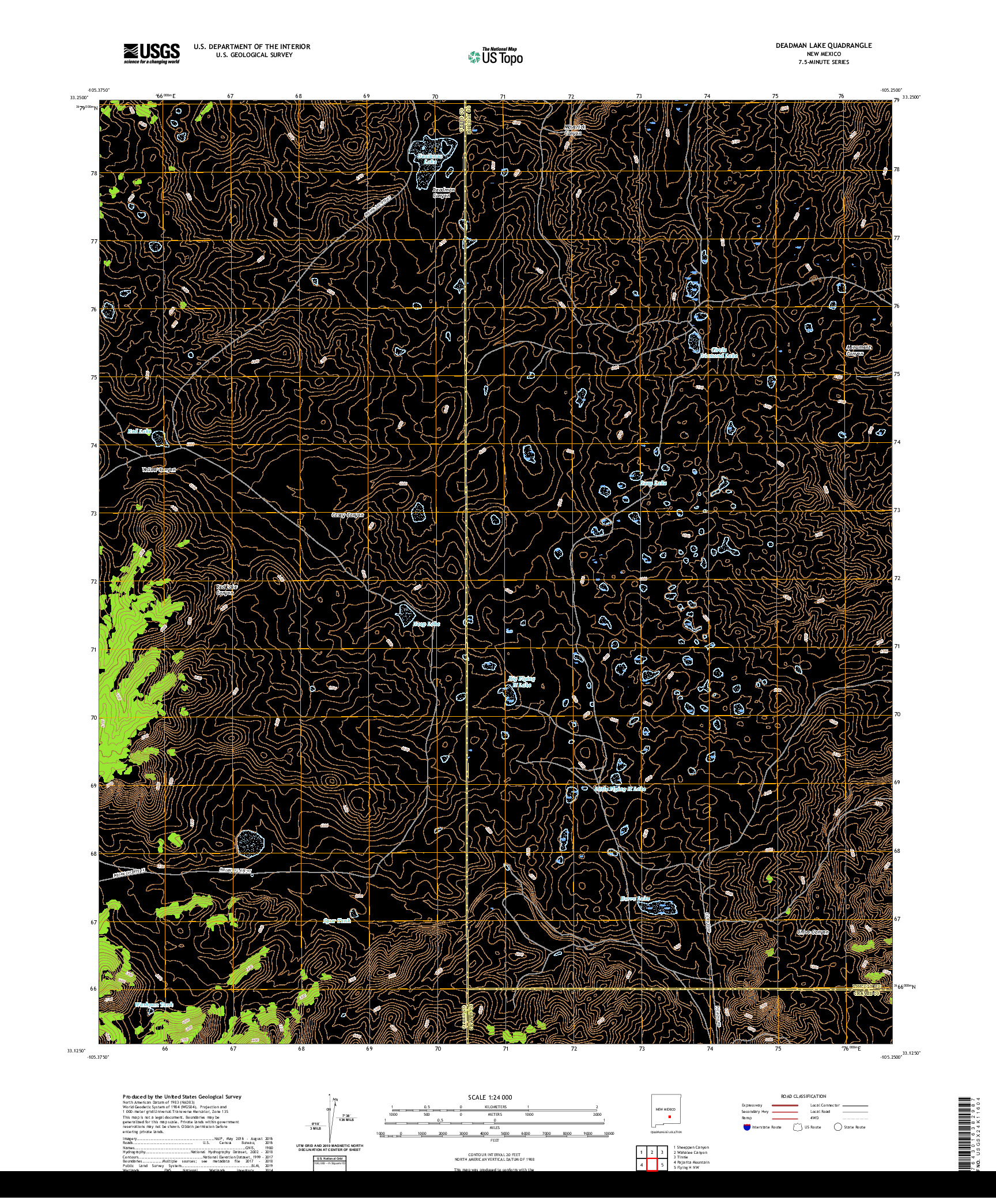 USGS US TOPO 7.5-MINUTE MAP FOR DEADMAN LAKE, NM 2020